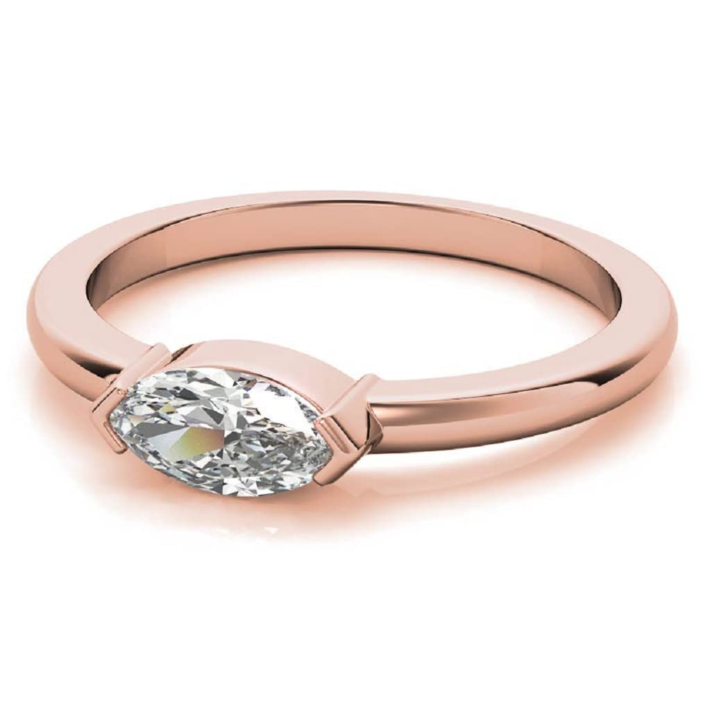 10K Solid Rose Gold Handmade Engagement Rings - 2 CT Oval Cut Moissanite Diamond Solitaire Wedding Band Set for Women - Perfect for Proposals, Anniversaries & Bridal Jewelry Gifts