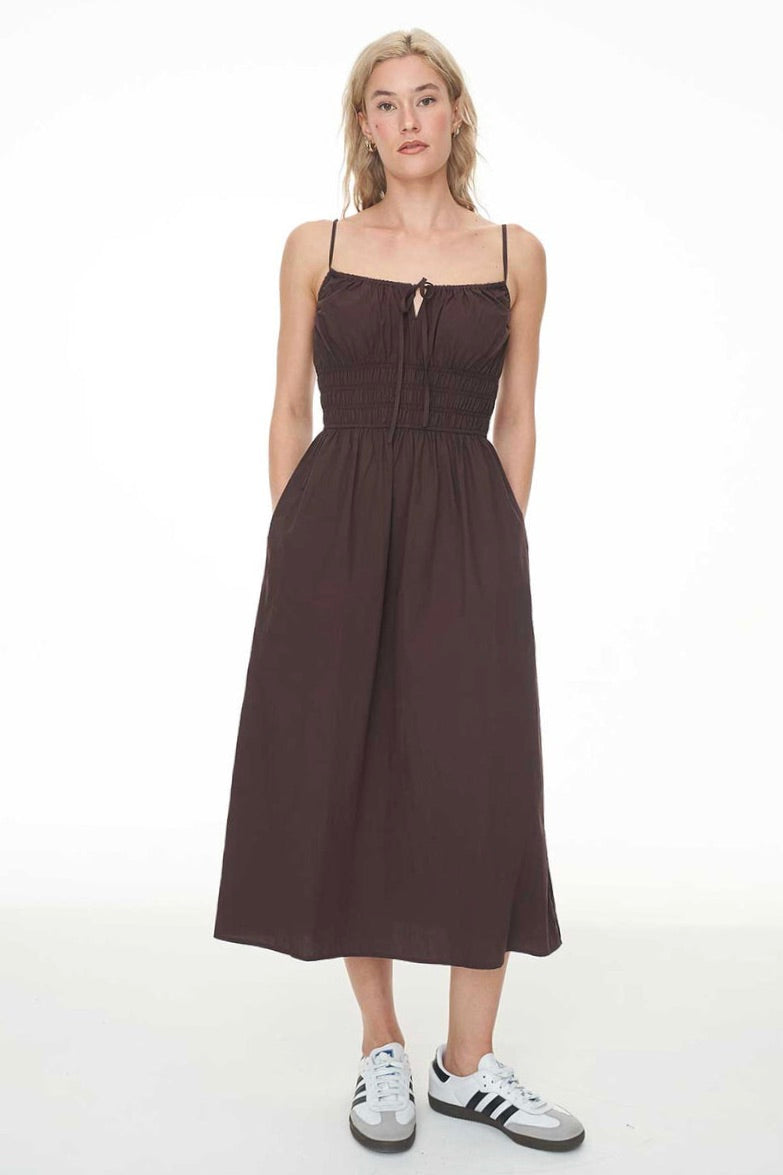 Cruise Cacao Zara Midi Dress - Women's Floral Print Summer Dress for Beach Vacation & Date Night