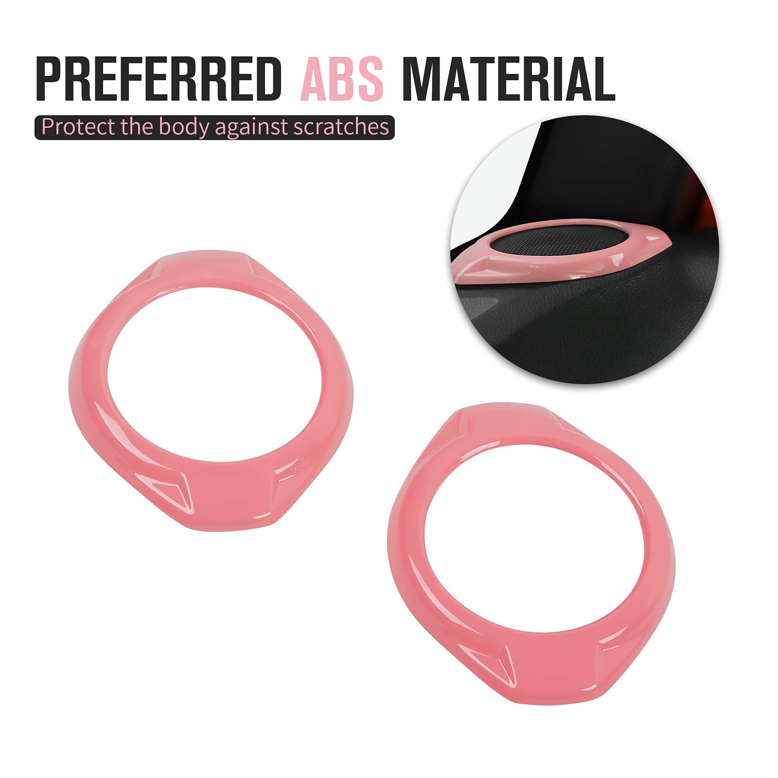 JeCar A-Pillar Speaker Cover Trim for Jeep Wrangler JK & Unlimited 2015-2018 - ABS Plastic Interior Accessories (Pink) - Upgrade Your Ride with Stylish Protection