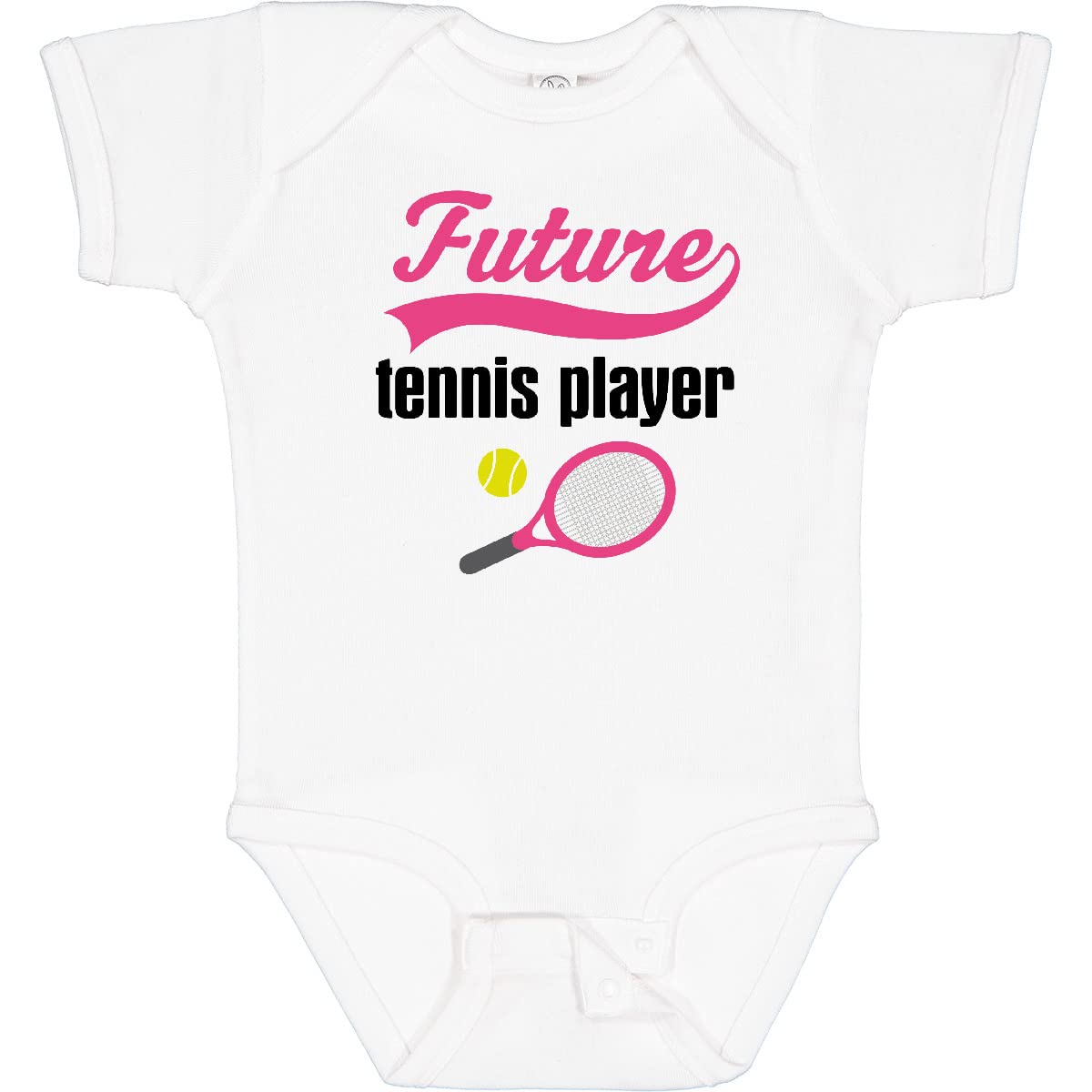 Inktastic Future Tennis Player Baby Girl Bodysuit - Cute & Soft Infant Onesie for Playtime & Sports Enthusiasts