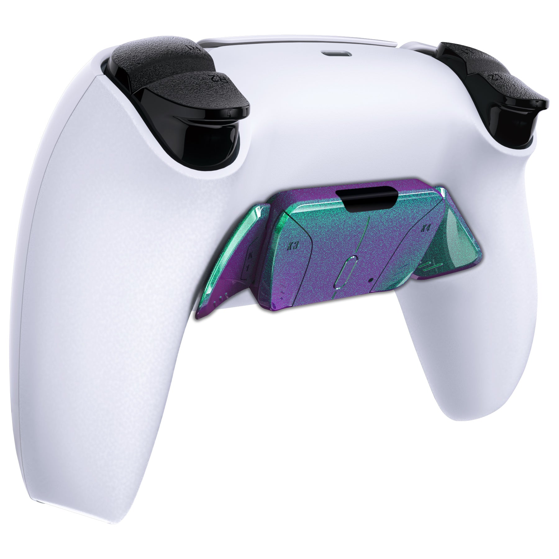 eXtremeRate RISE to RISE4 Upgrade Kit - Chameleon Green/Purple Back Buttons Housing & Remap PCB Board for PS5 Controller | Compatible with K1 K2 K3 K4 Models | Perfect for Competitive Gaming & Custom Controller Setup