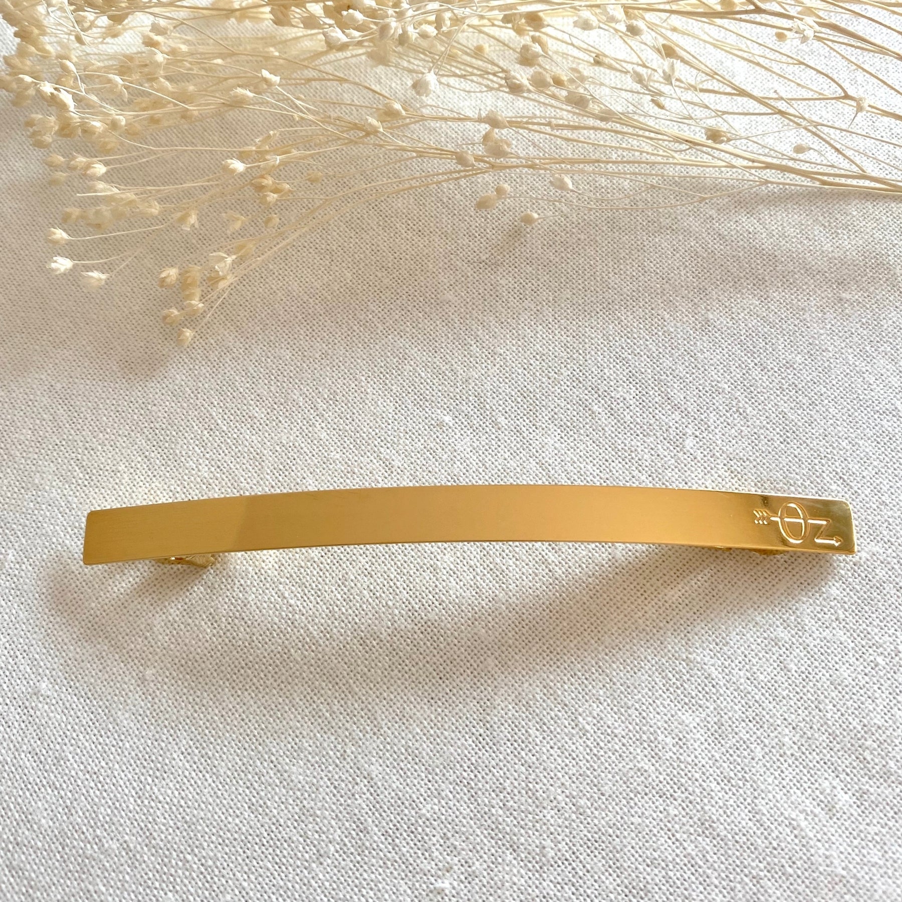 Grande Barrette Adèle - Gold Smooth Hair Clip for Women - Perfect for Weddings, Parties & Everyday Elegance