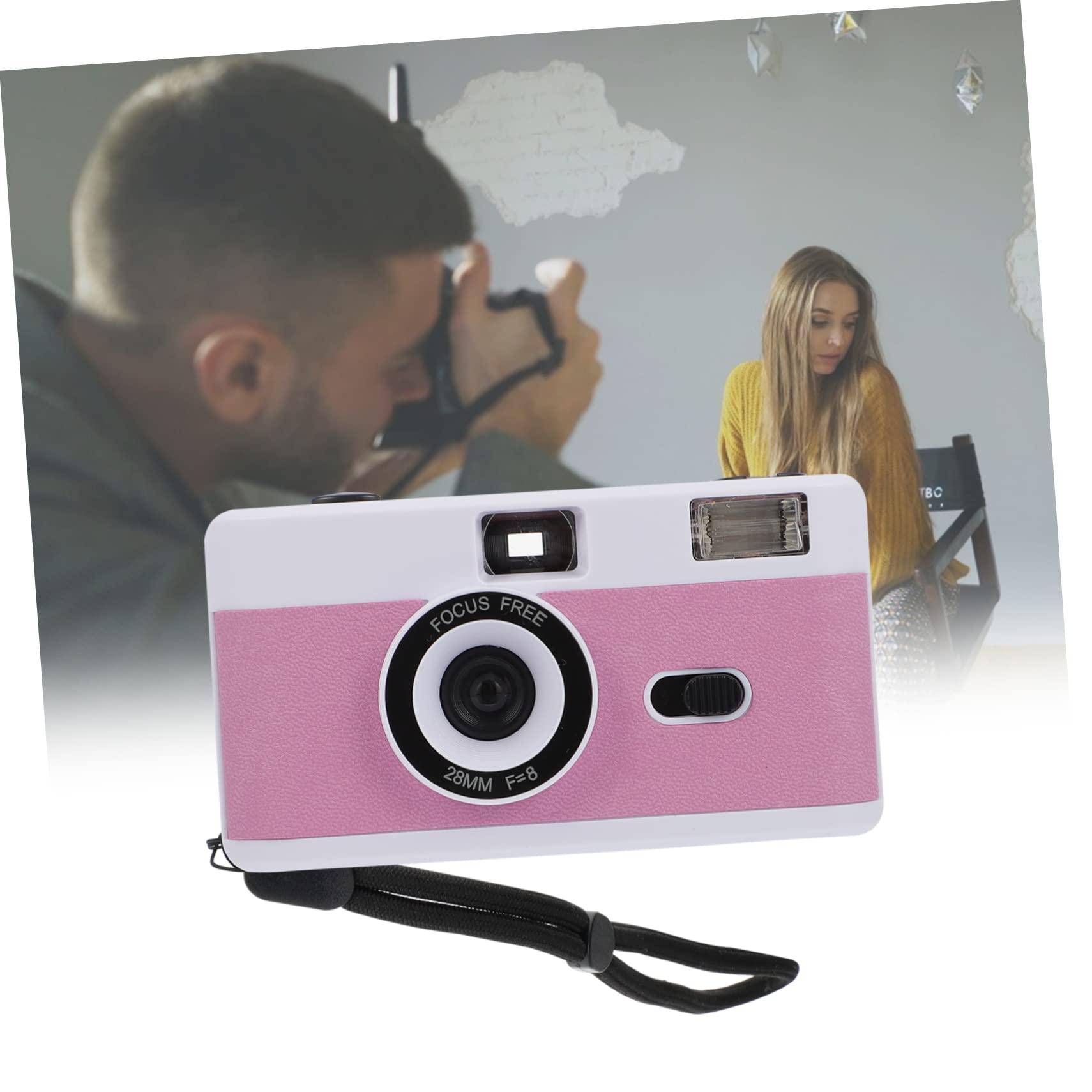 Gadpiparty 5-Pack Retro Film Cameras with Built-in Flash - Portable Vintage Plastic Film Camera Set, Mini Macaron White - Perfect for Travel, Parties & Creative Photography