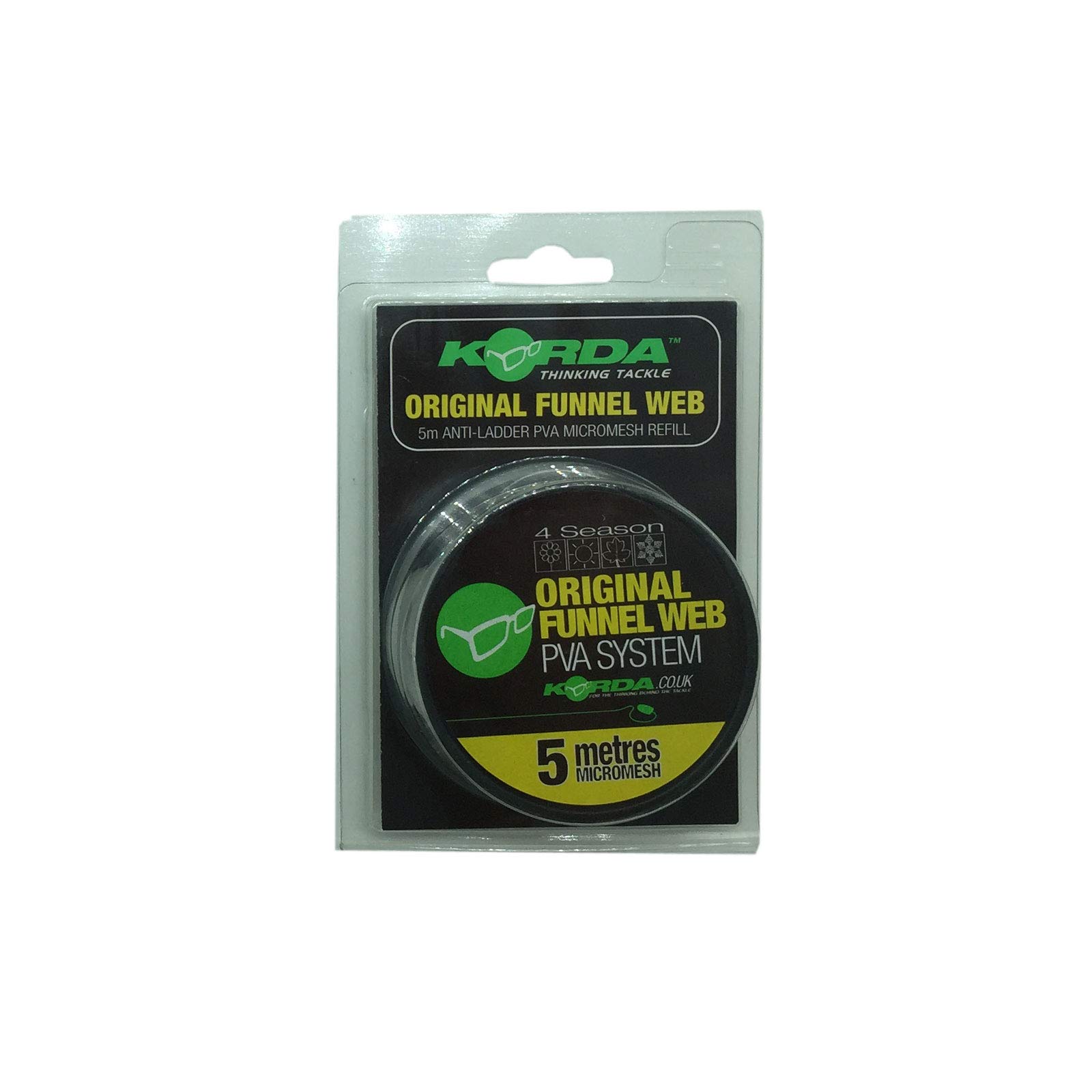 Korda Recharge PVA Jaune Micromesh 5M Funnel Web Refill - Premium Fishing Bait Mesh for Carp Fishing | Perfect for Baiting in Lakes & Rivers