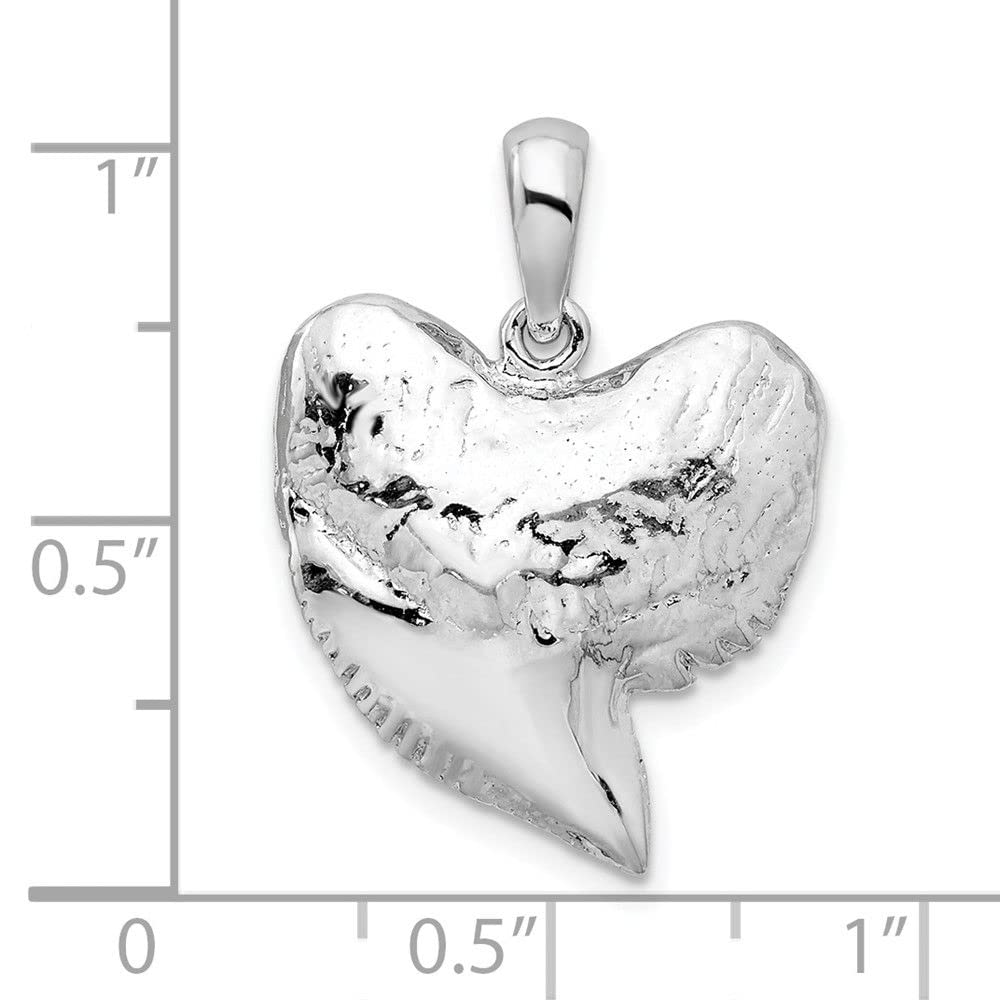 Sterling Silver Shark Tooth Pendant - Handcrafted Polished & Textured Jewelry for Men & Women | Perfect for Beach Outfits, Surfing Accessories & Boho Fashion