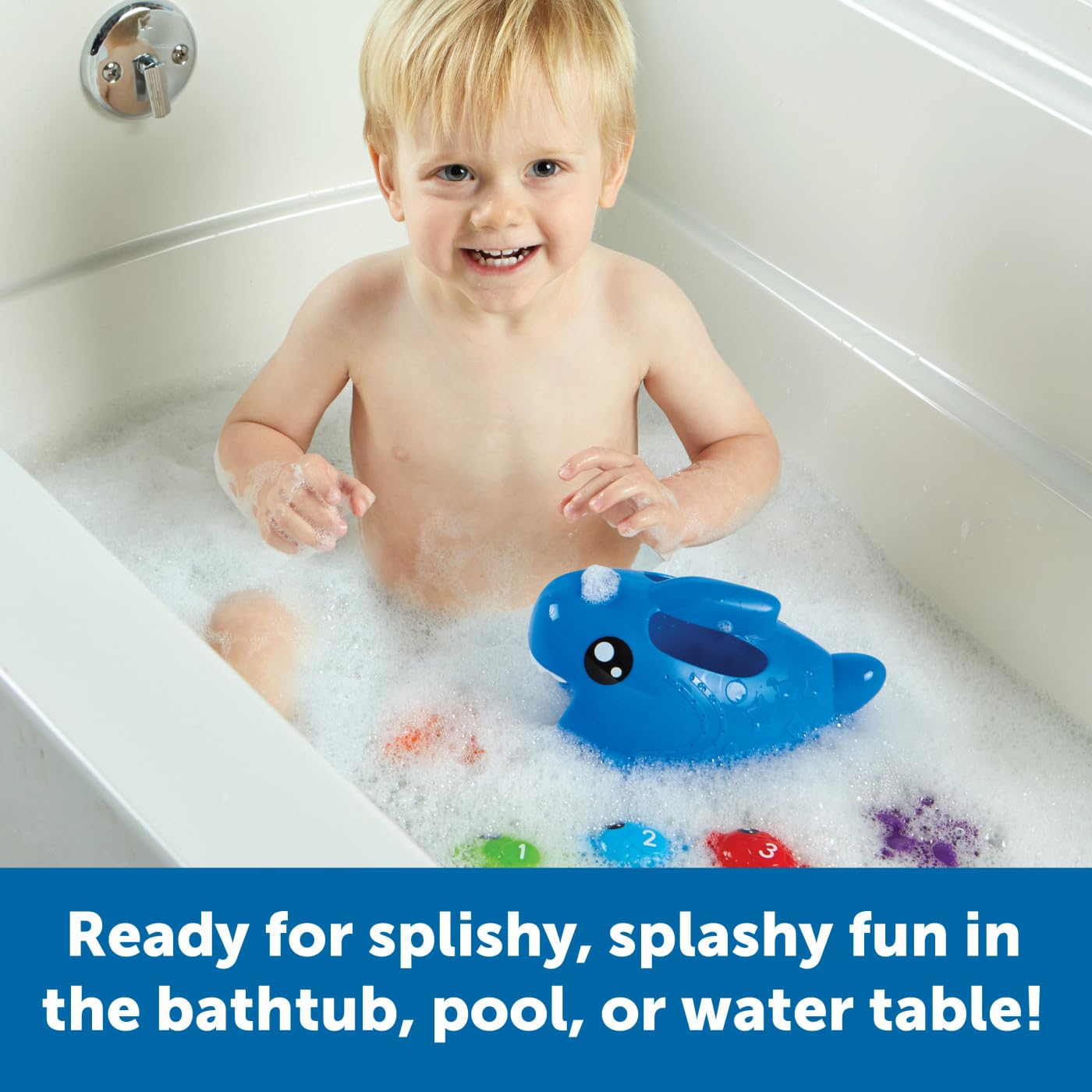 Learning Resources Steve The Scoop & Splash Shark - 7 Piece Toddler Bath & Pool Water Toy Set for Babies 18+ Months - Fun Educational Bathtub & Swimming Pool Toys for Kids - Perfect Stocking Stuffer Gift for Toddlers