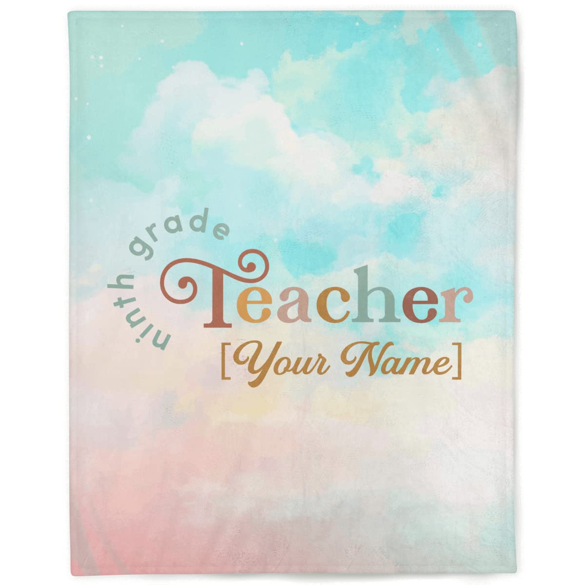 Custom Personalized Fleece Blanket with Name Text - Soft Cozy Throw Blanket for Teachers, Women & Men - Perfect for Sofa, Couch, Bed Decor - Great Gift for Birthday, Teachers Day & Holidays - Ideal for Home, Office, Travel & Relaxation