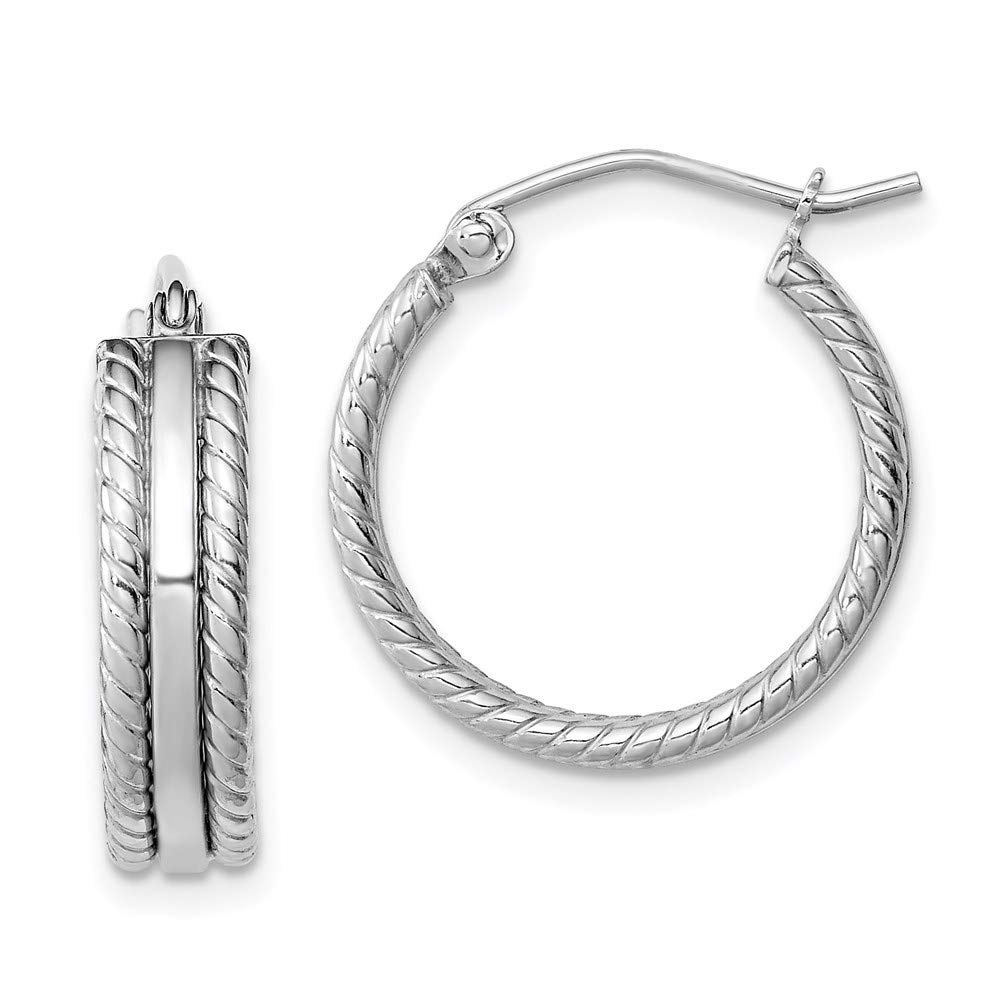 Sterling Silver Textured Hoop Earrings for Women - Elegant Dangle Hoops for Everyday Wear, Parties & Gifts | Hypoallergenic 925 Silver Jewelry