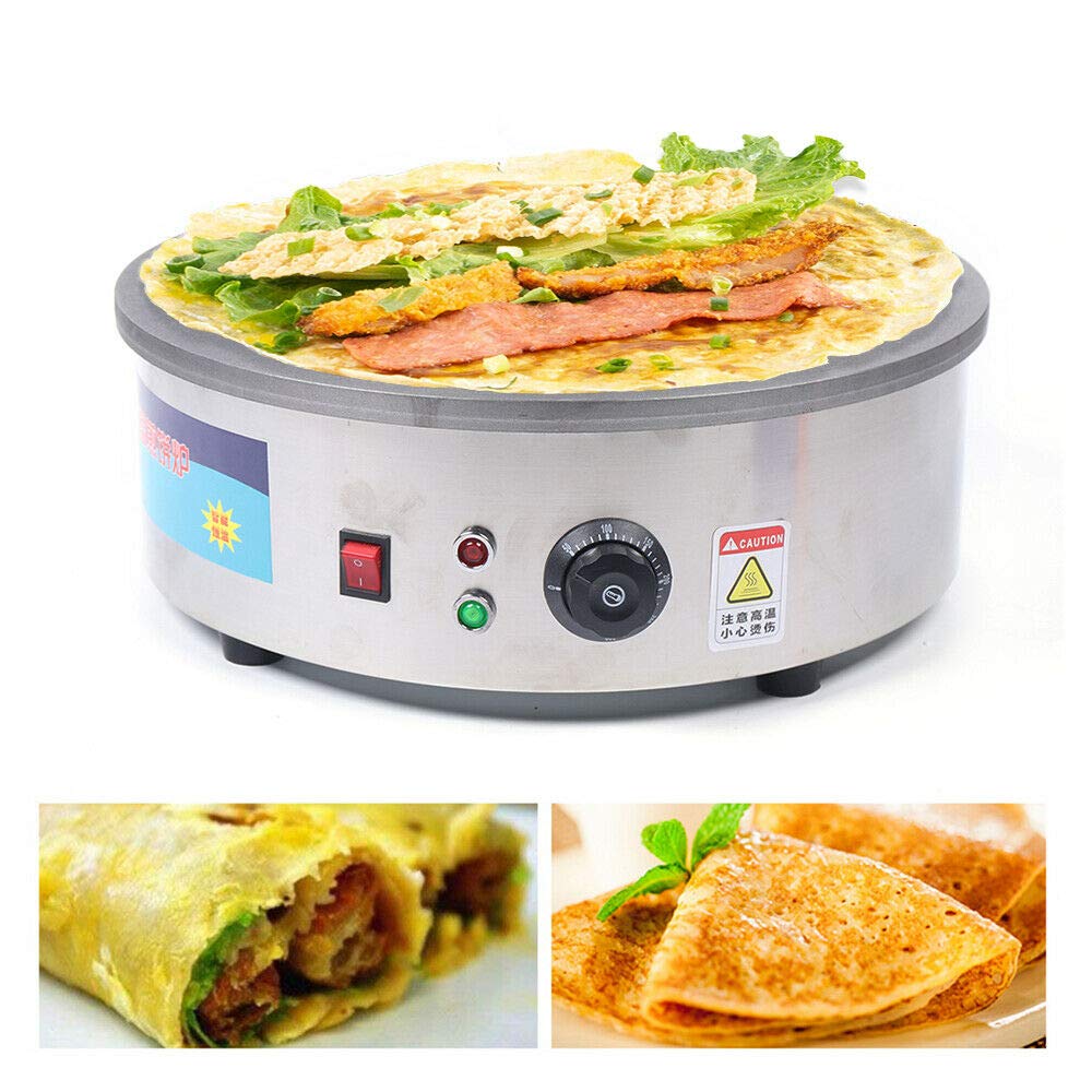 2800W Professional Crepe Maker Machine - 45cm Non-Stick Electric Griddle for Perfect Crepes, Pancakes & Tortillas - High-Quality SX-450P Model (Great for Restaurants, Cafes & Home Breakfast Cooking)
