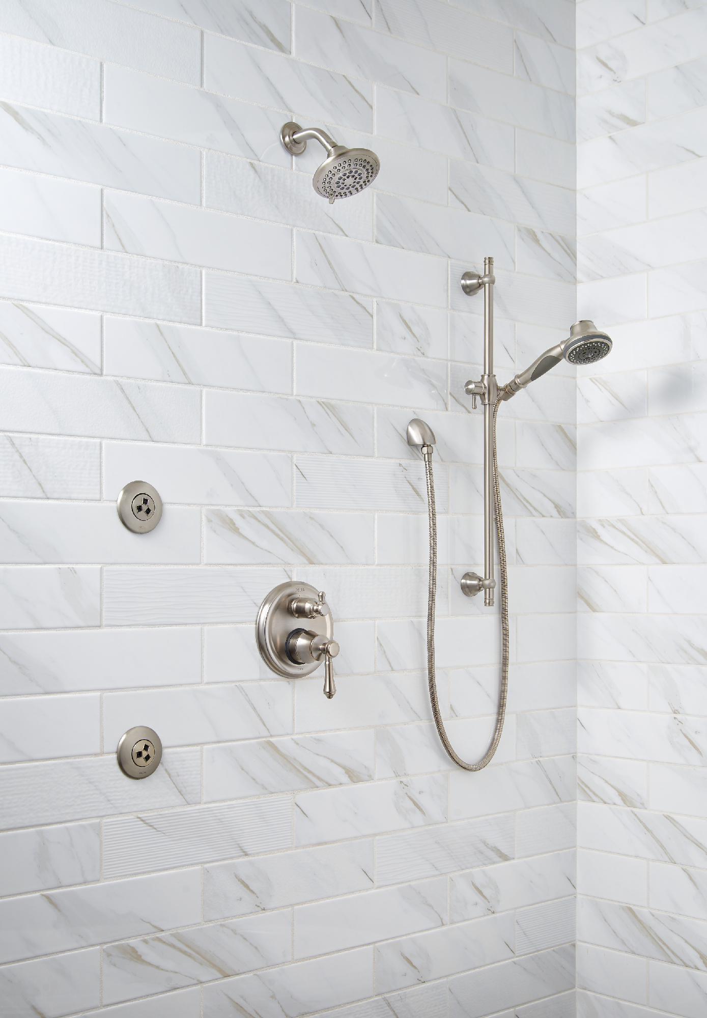 Delta RP78575SS 5-Setting Stainless Steel Shower Head with Touch Clean Technology - Perfect for Bathroom Renovation & Spa-Like Shower Experience