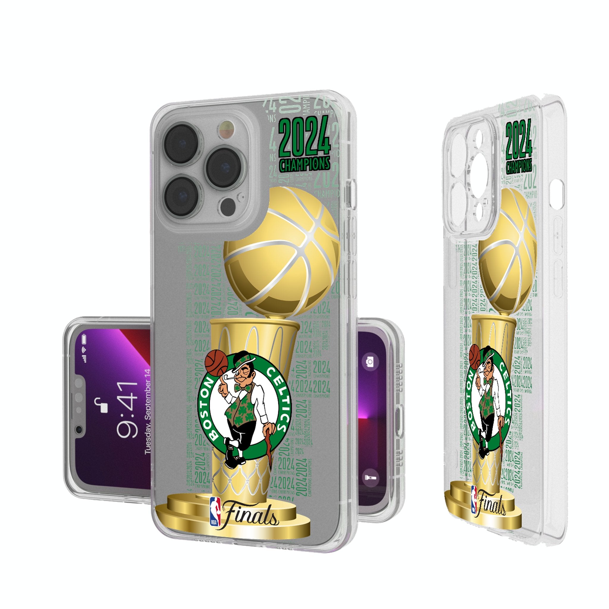 Boston Celtics 2024 NBA Champions Clear Protective Phone Case for iPhone & Samsung - Show Team Spirit at Games & Daily Use