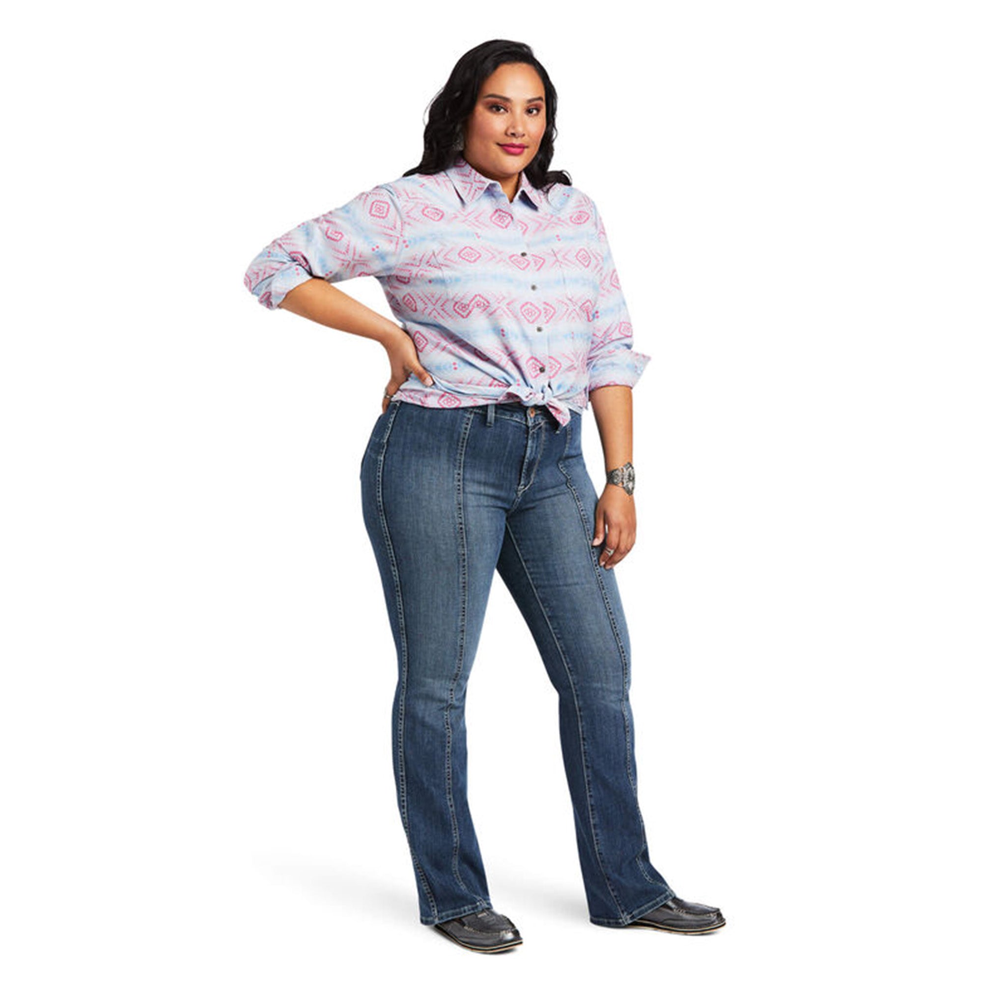 Ariat Women's Billie Jean Western Shirt - Stylish Long Sleeve Button Down for Cowgirl Fashion, Rodeo & Casual Wear