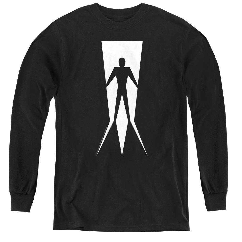 NewGroove Shadowman & Vintage Shadowman Youth Long Sleeve Graphic T-Shirt - Black - Small - Cool Streetwear for Teens - Perfect for Casual Wear, Skateboarding & Urban Fashion