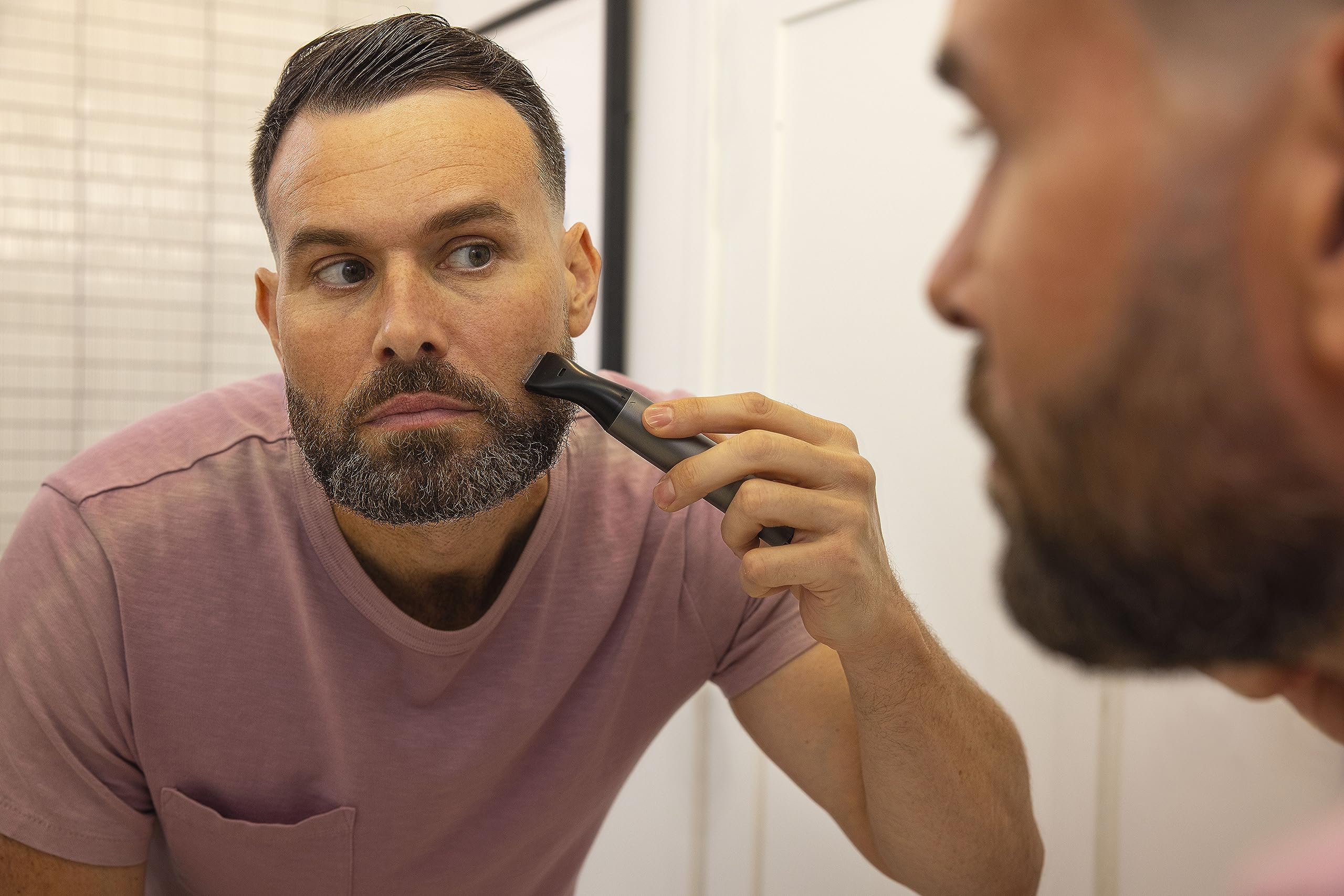 Andis 42315 inEDGE Lithium-Ion Cordless All-in-One Trimmer - Dual-Sided Wet/Dry Body, Face, Ear & Nose Hair Clipper - Black | Perfect for Travel, Gym & Personal Grooming at Home