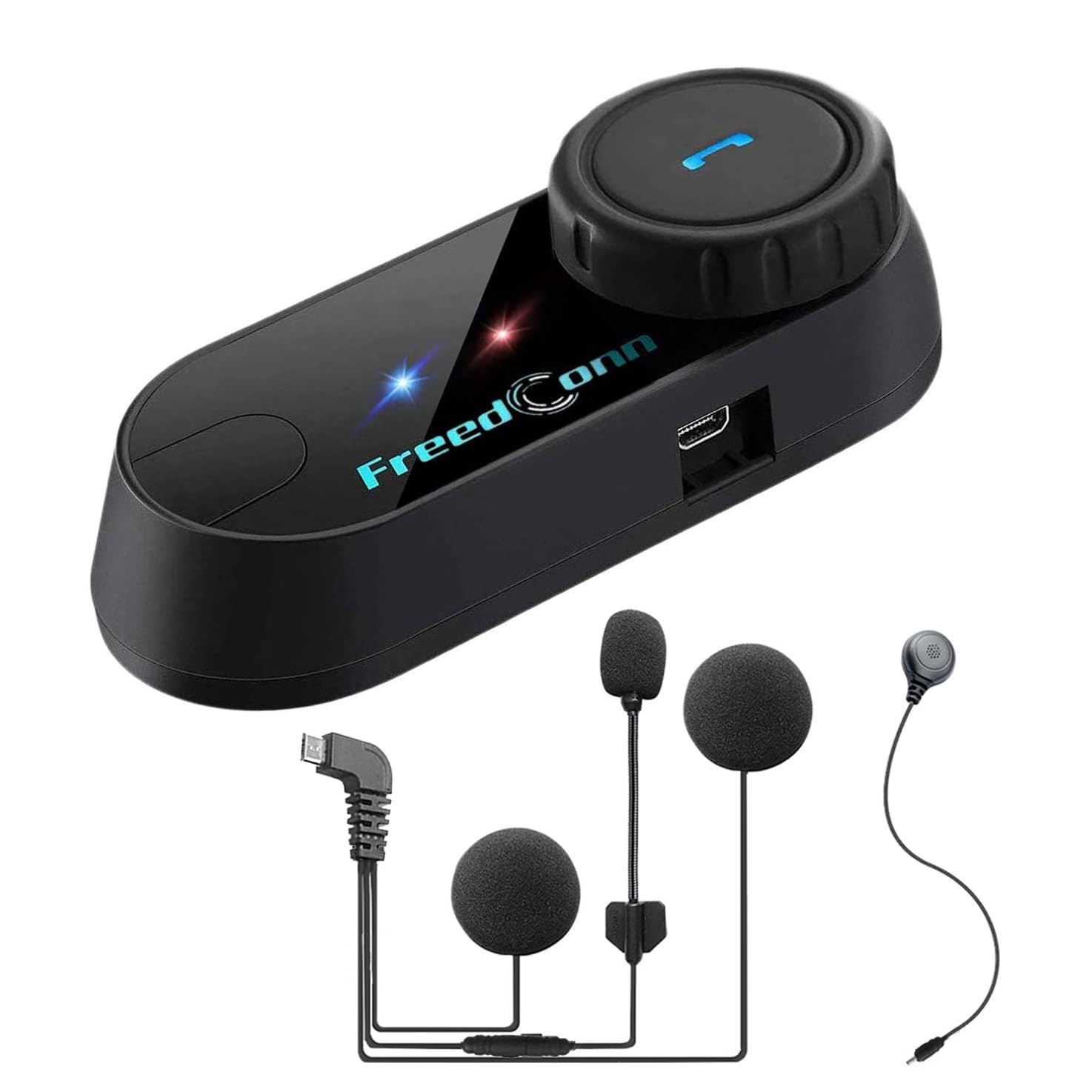 FreedConn TCOM-VB Motorcycle Helmet Bluetooth Intercom Kit - 800m Range, FM Radio, MP3, GPS & Phone Connectivity for 2-3 Riders - Perfect for Group Rides, Touring & Adventure Motorcycling (1 Pack)
