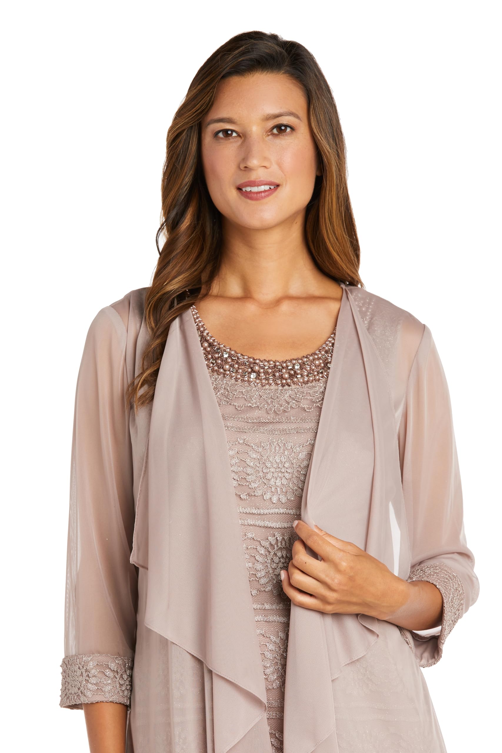 R&M Richards Women's Elegant Lace Jacket & Dress 2-Piece Set - Perfect for Weddings, Parties & Special Occasions