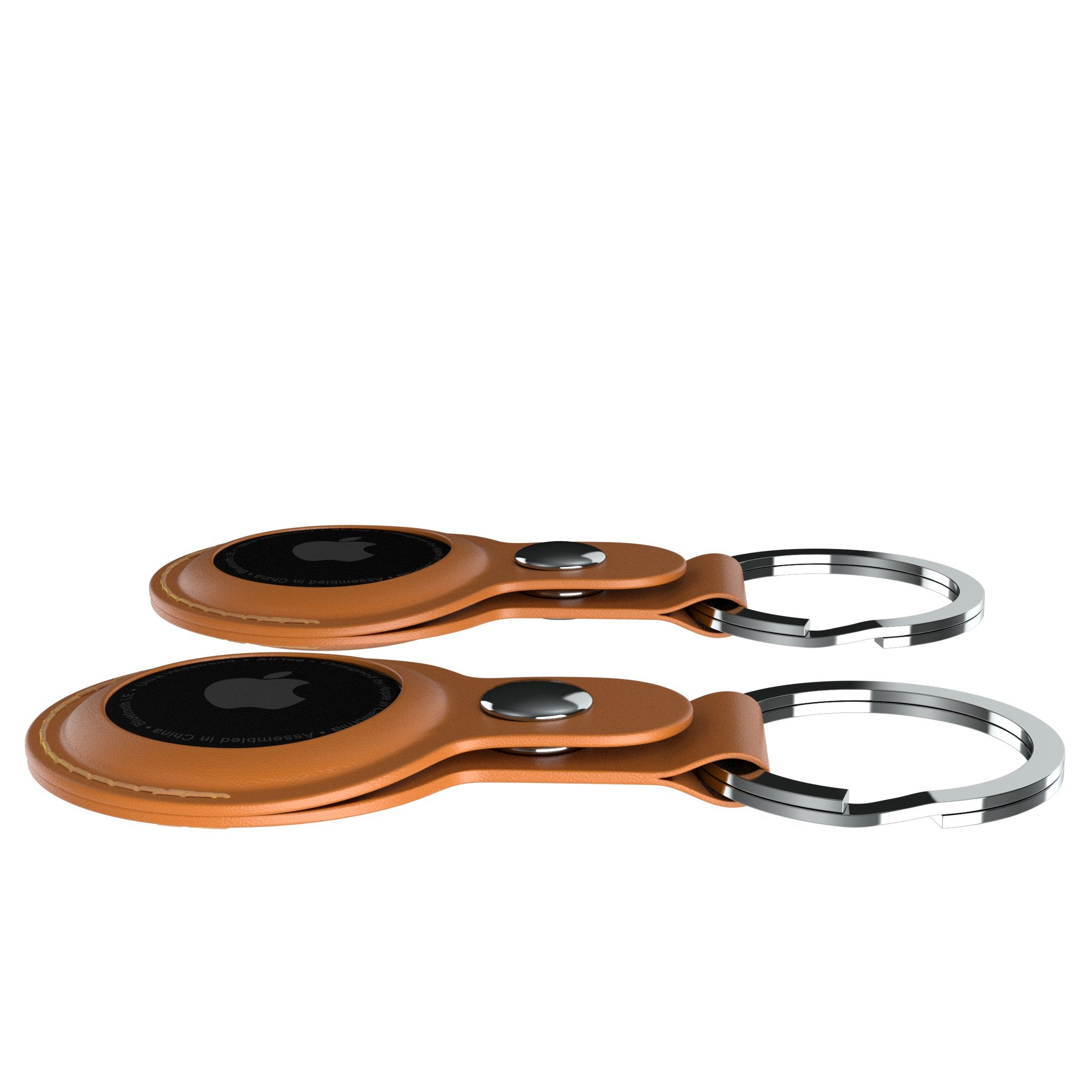 Edmonton Oilers Brown Leather AirTag Holder 2 Pack - Secure Key Finder for Wallets, Bags & Luggage Tracking