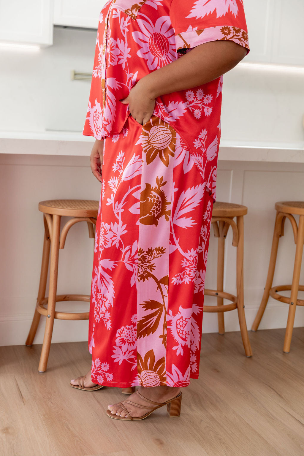 Noah Panel Pant in Pink Thistle - Stylish Women's High Waisted Trousers for Work, Office & Casual Wear