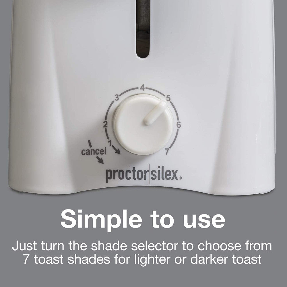 Proctor Silex 2-Slice Toaster 22611 - Compact Countertop Toaster for Bagels, Bread & Pastries - Perfect for Breakfast, Kitchen & Dorm Rooms