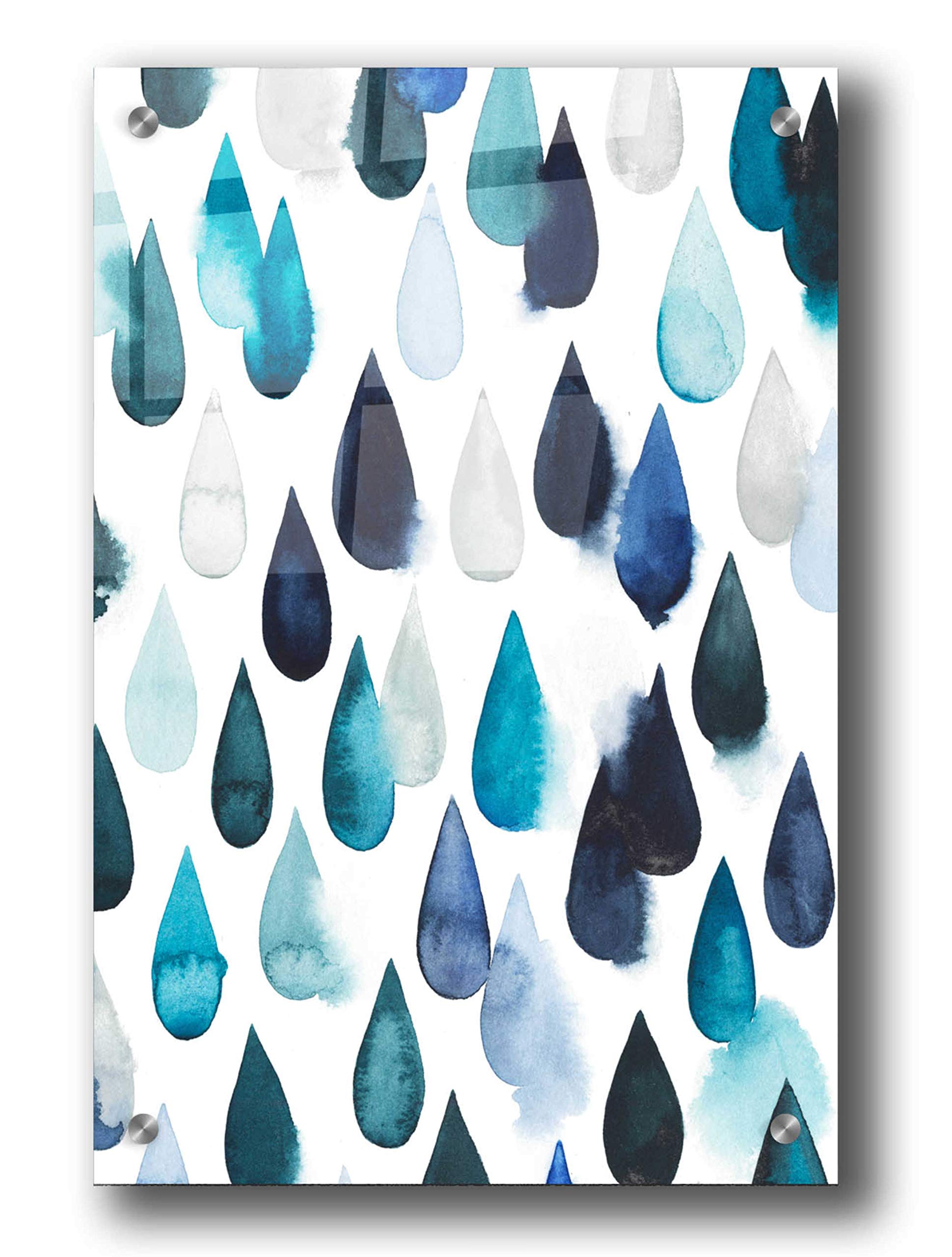 Grace Popp 'Water Drops II' Acrylic Glass Wall Art - 24x36 Inches Modern Abstract Painting for Living Room, Bedroom & Office Decor