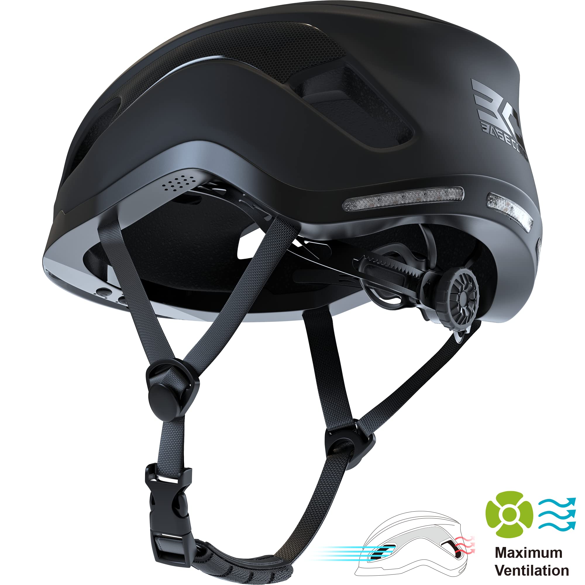 BASE CAMP SF-999 Smart Bluetooth Bike Helmet for Adults - Built-in Speakers, Mic & LED Turn Signals - Lightweight Cycling Helmet for Men & Women - Perfect for Commuting, Road Biking & Urban Cycling