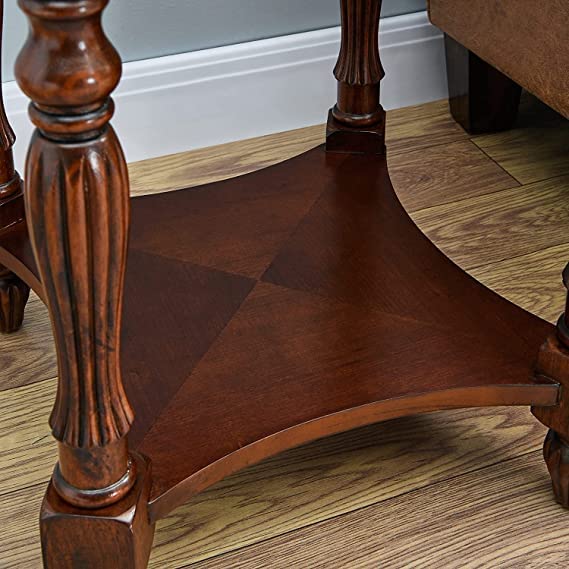 Gexpusm Oval Wood End Table with Storage Shelf - Natural Wood Side Table for Living Room, Easy Assembly - Perfect for Coffee Table, Nightstand, or Entryway Decor