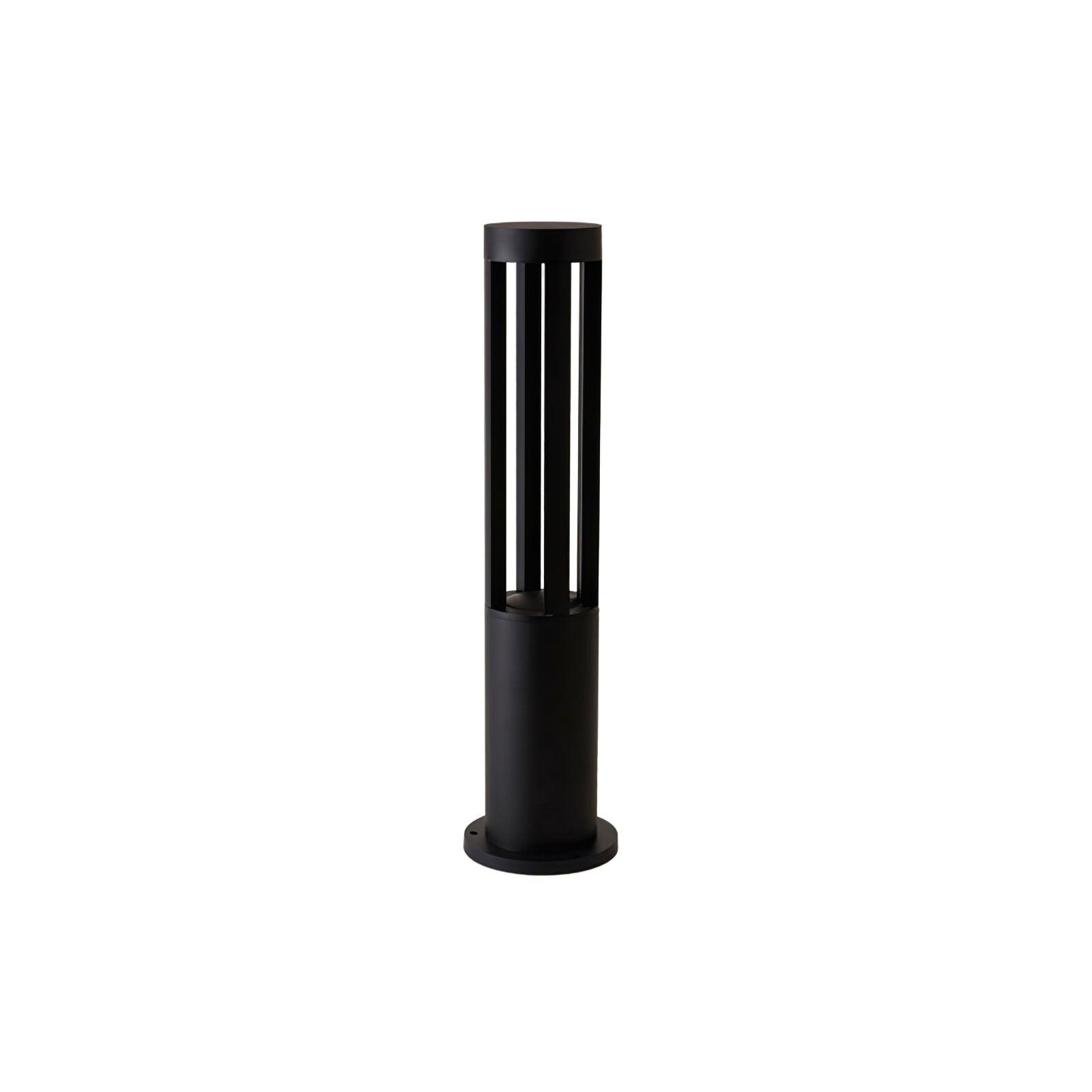 Solar Powered Black Cylindrical LED Garden Light - Waterproof Outdoor Landscape Lighting for Patio, Yard, Pathway, and Driveway Decor