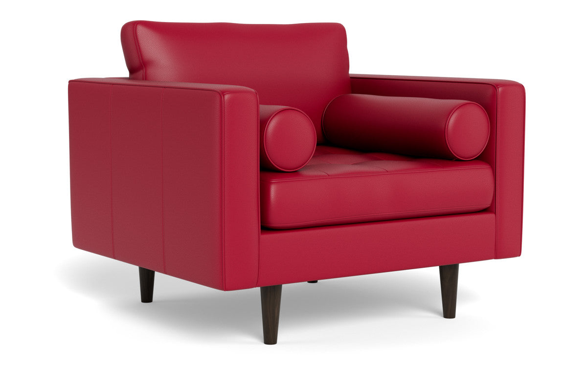 Premium Ladybird 42 Genuine Leather Armchair - Modern Living Room Accent Chair for Home Office & Lounge Decor