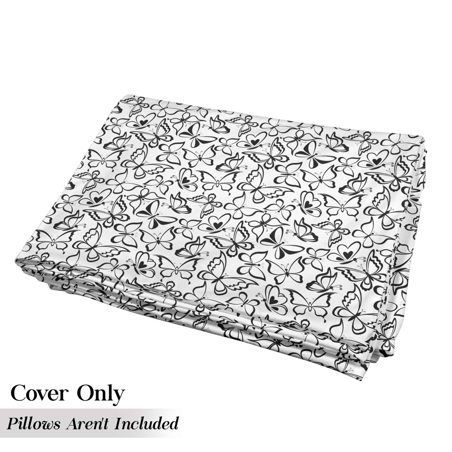 Ambesonne Animal Floor Pillow Lounger Cover - Butterfly Pattern Freedom Sign Feminine Design, Printed Fabric Case for 5 Pillows (88