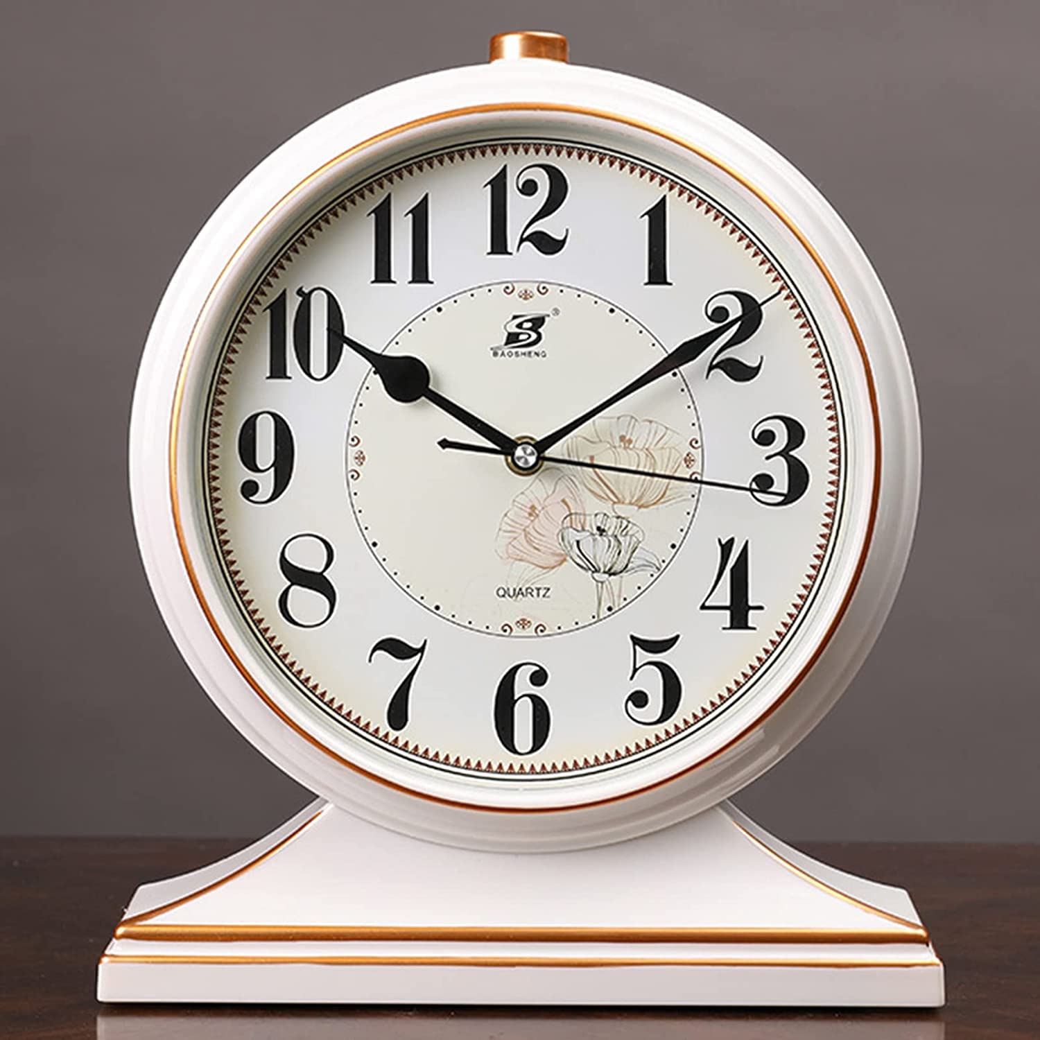 Vintage Silent Mantel Clock with Chimes - Retro Home Decor for Living Room, Bedroom, Office & Kitchen | Perfect Gift for Housewarming & Holidays