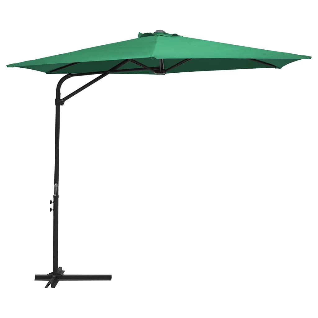 CHARMMA 118.1 Inch Outdoor Patio Umbrella with Heavy Duty Steel Pole - 10.45KG, Green - Perfect for Garden, Poolside, and Backyard Relaxation