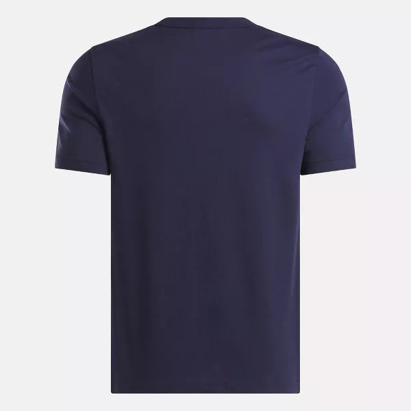 Reebok Men's Identity Badge Navy T-Shirt - Comfortable Casual Tee for Gym, Workout & Everyday Wear