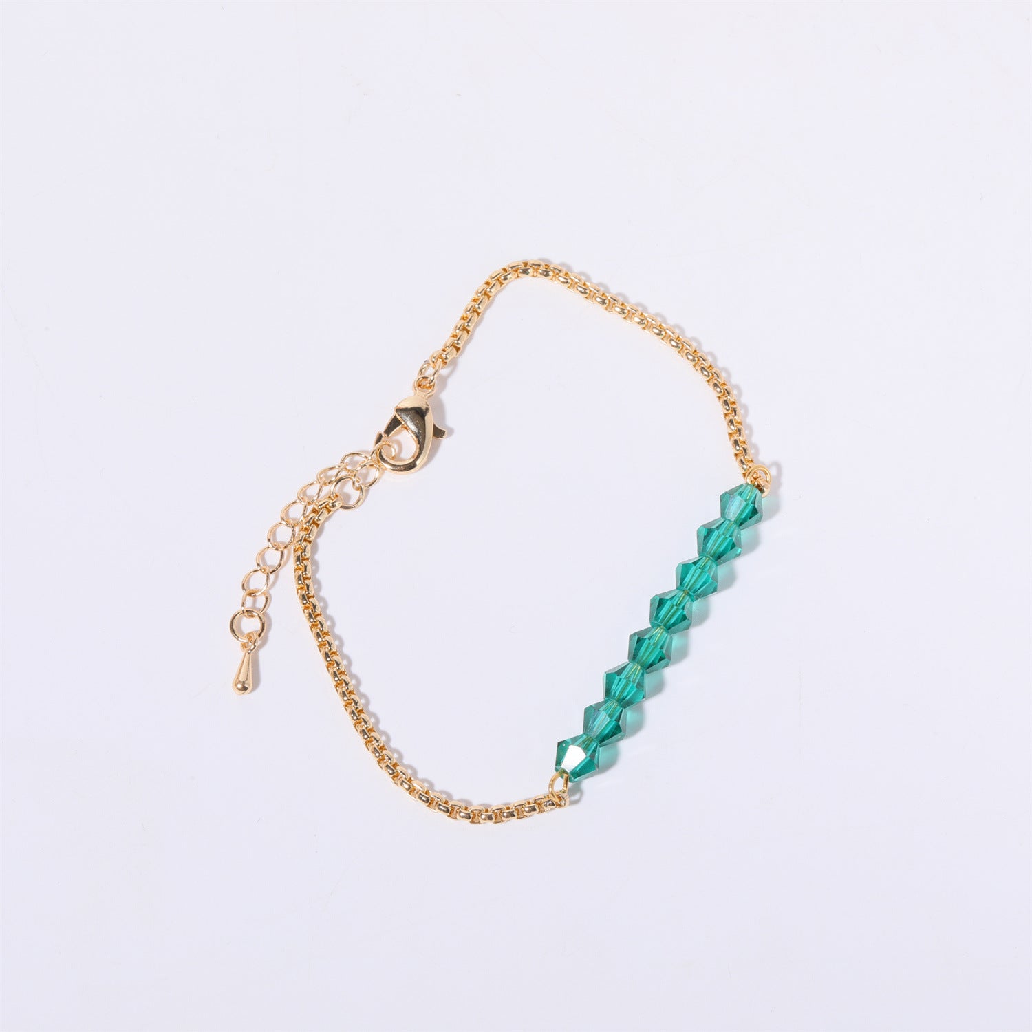 18K Gold Birthstone Beads Chain Bracelet - Personalized Zodiac Jewelry Gift for Women | HSB602 | Perfect for Birthdays, Anniversaries & Special Occasions