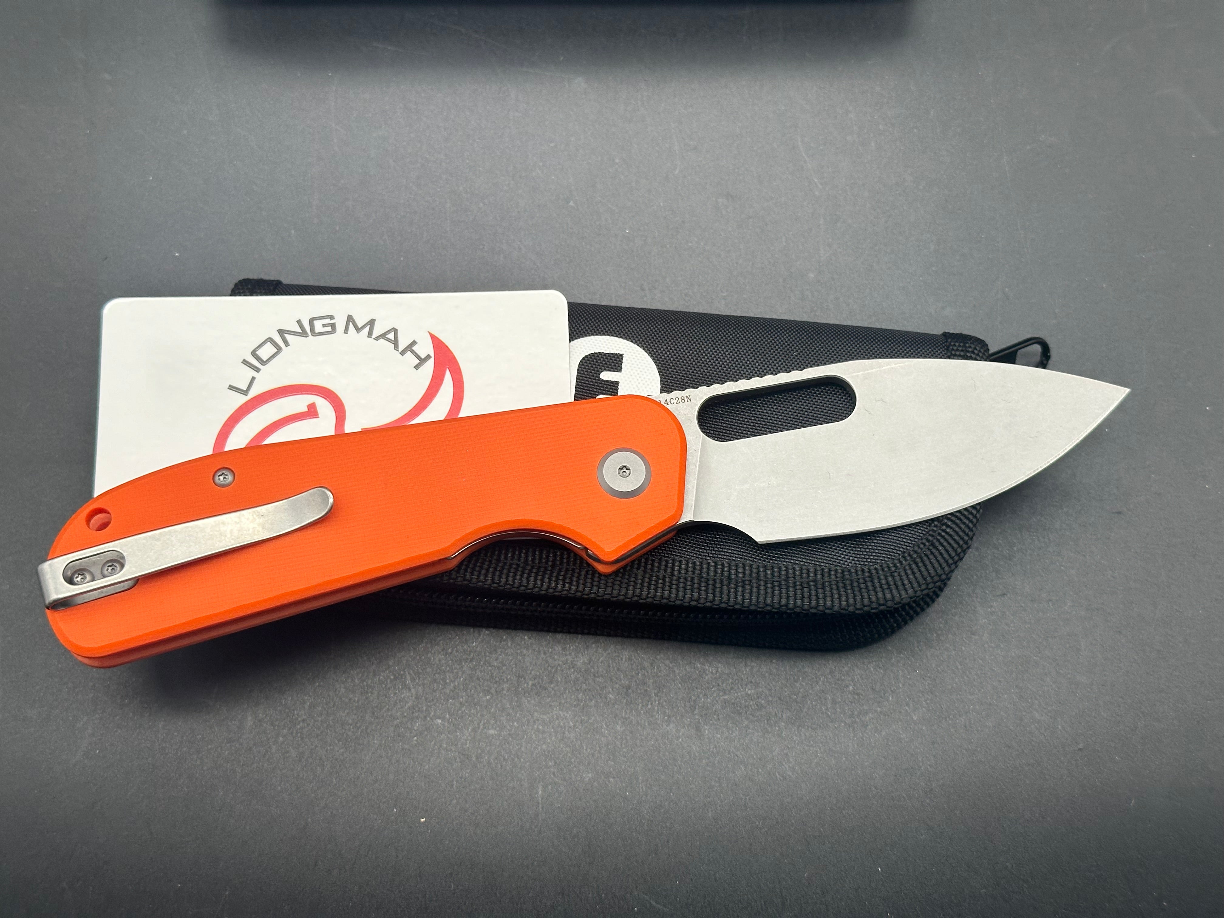 Eutektik EFD Orange Stonewashed Pocket Knife with LTK Koozie, Patch & Sticker Set - Perfect for Camping, Hiking and Outdoor Adventures