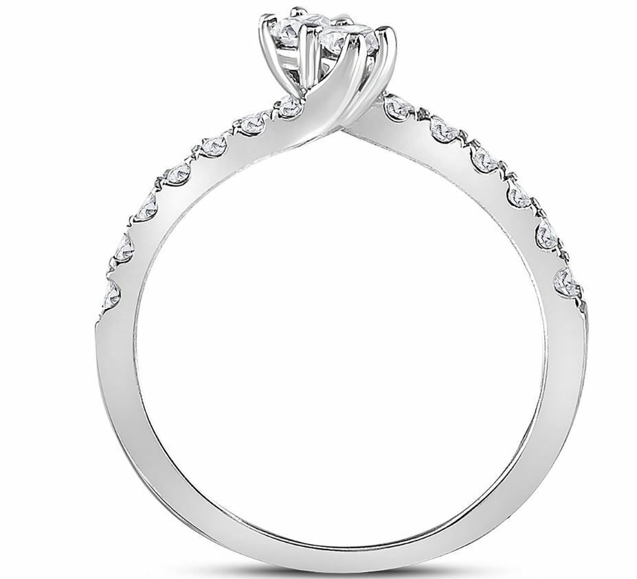 14K White Gold Diamond 2-Stone Women's Bridal Wedding Engagement Ring - 1/2 Carat TW - Perfect for Proposals, Anniversaries & Special Occasions