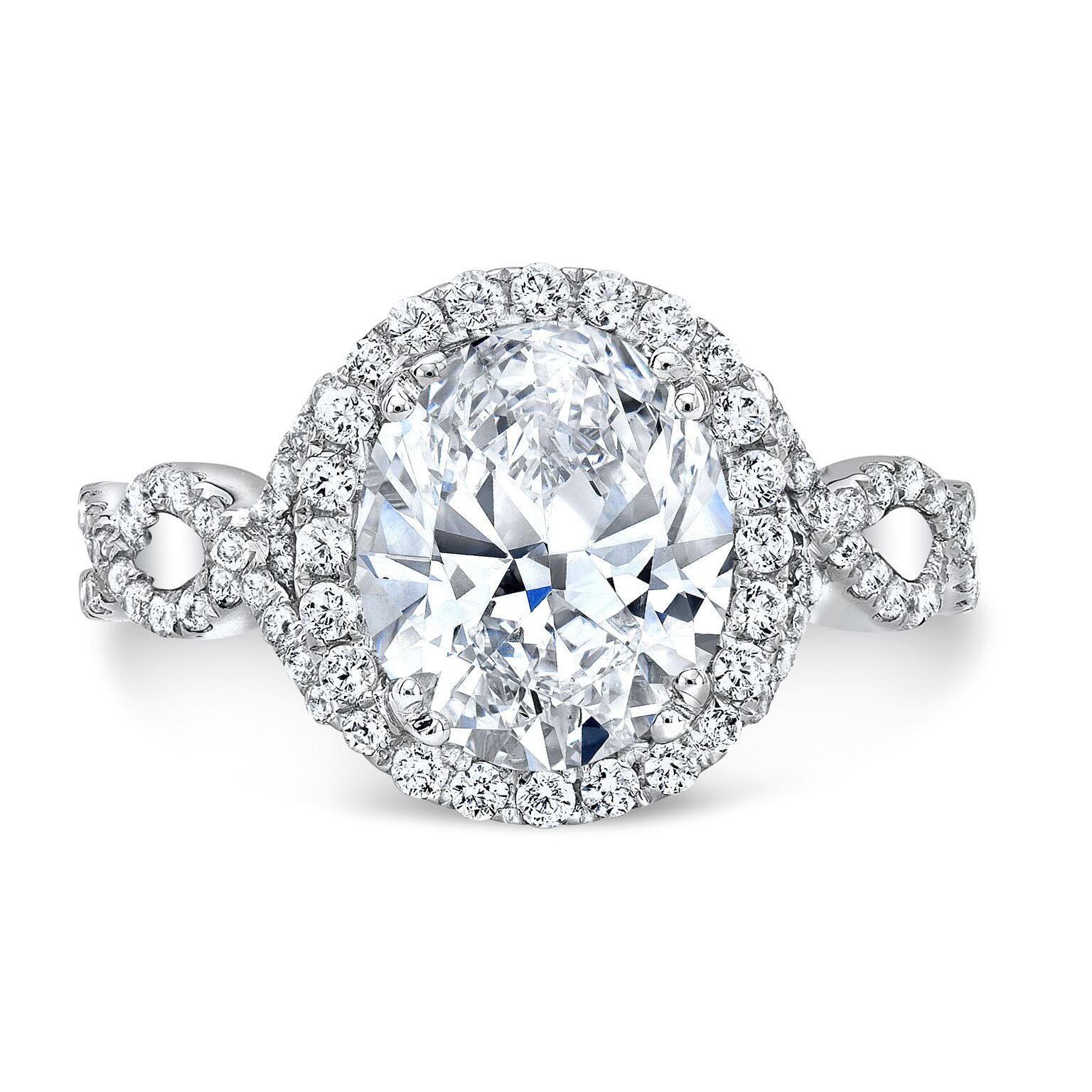 GIA Certified Natural Oval Cut Diamond Engagement Ring with Halo & Twisted Pave Setting - Elegant Wedding Proposal Jewelry for Brides & Anniversaries
