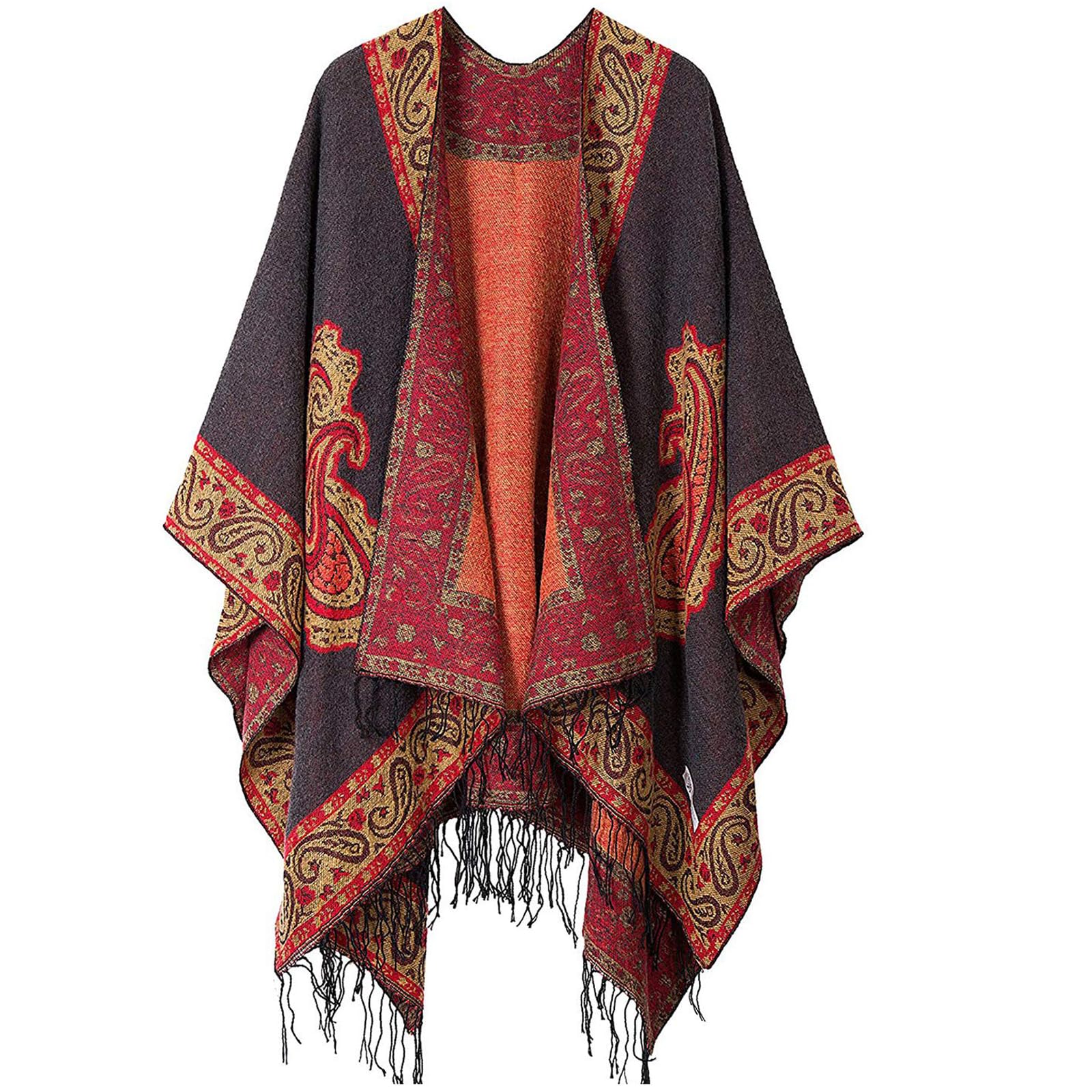 Lacavocor Women's Winter Shawl Wrap Cape - Soft Open Front Poncho Cardigan Sweater for Cold Weather | Cozy Outfit for Office, Travel & Casual Wear