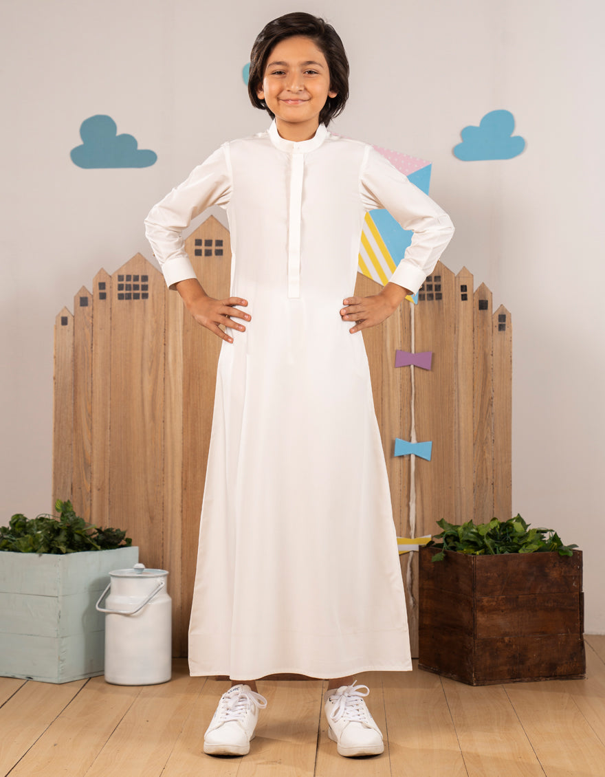 Blended Off White Jubba by J. Junaid Jamshed | Premium Islamic Prayer Dress for Men | Perfect for Eid, Friday Prayers & Religious Ceremonies