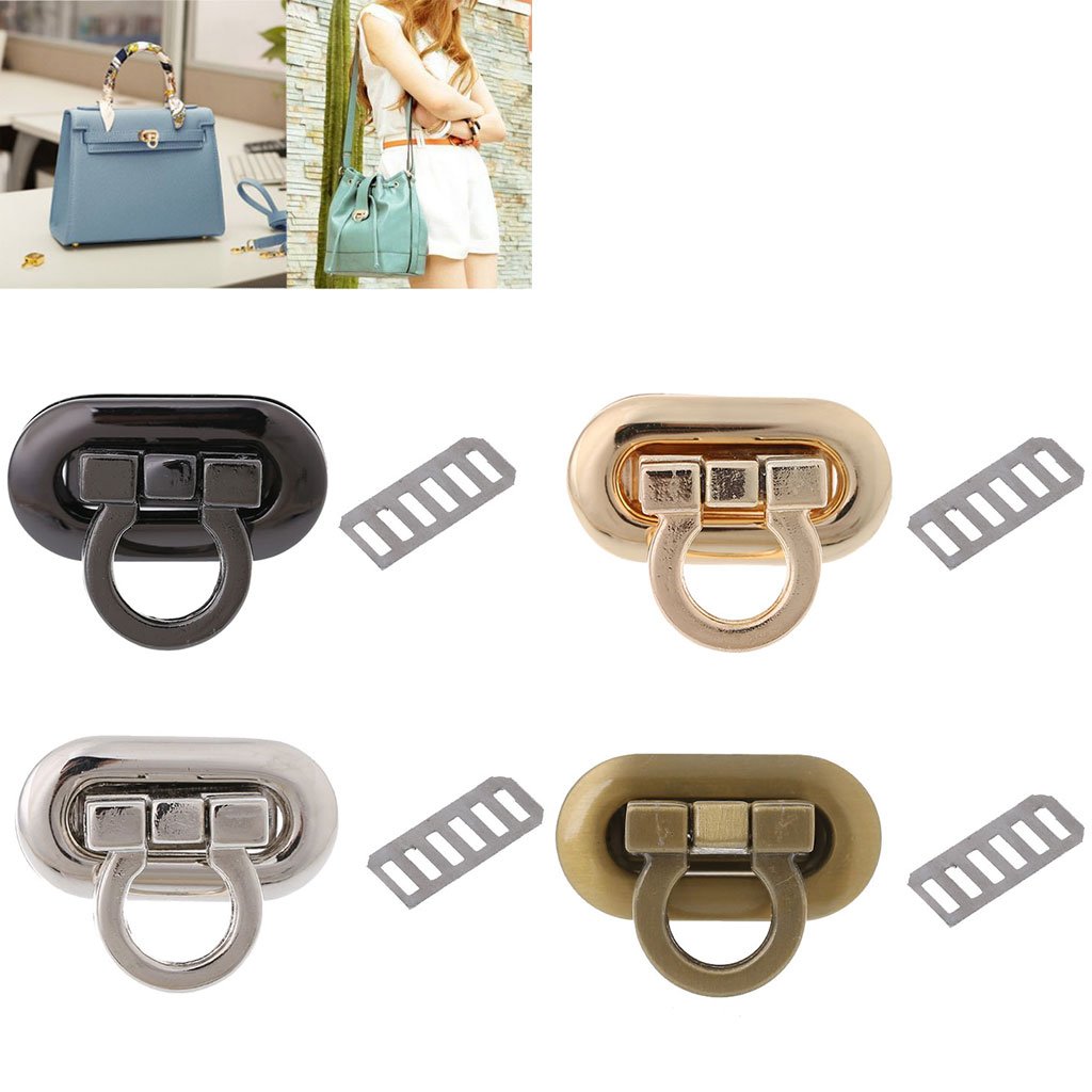 Misright 10 Sets Metal Purse Handbag Twist Turn Lock DIY Hardware Accessories for Handbags, Shoulder Bags & Purses - Perfect for Repairing, Crafting & Customizing Leather Goods (LGD)