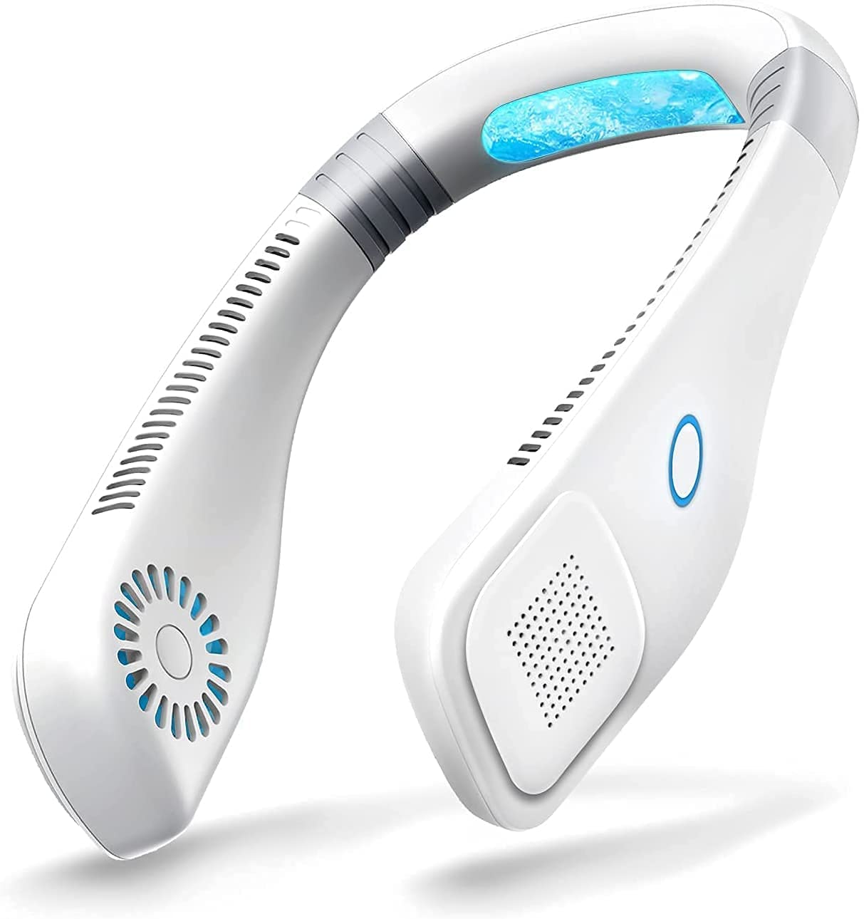 Portable Neck Fan with 360° Adjustable Bladeless Design - USB Rechargeable Hands-Free Personal Fan, 4 Speed Settings & Dual Air Outlets for Office, Travel, Gym, and Outdoor Activities