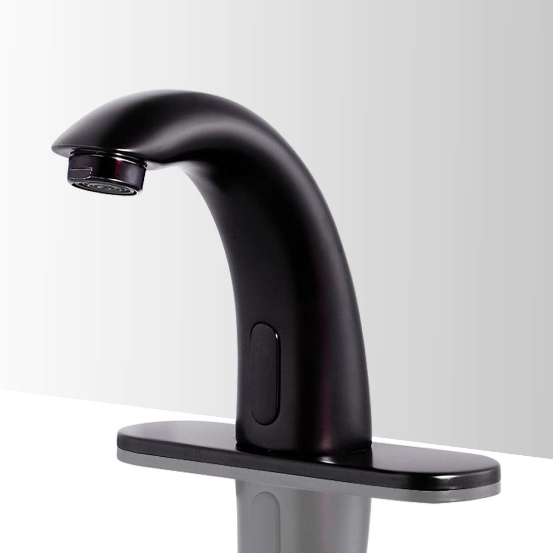 Luxury Lenox Automatic Sensor Faucet - Touchless Cold Water Faucet with Oil Rubbed Bronze Finish for Bathroom & Kitchen - Modern Hands-Free Faucet for Hygienic Washing, Perfect for Home, Restaurant, and Public Restrooms