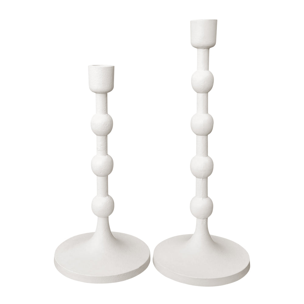 Kemma Large White Candle Holder 13x13x32cm - Elegant Home Decor for Dining Table, Wedding Centerpiece & Living Room Accent