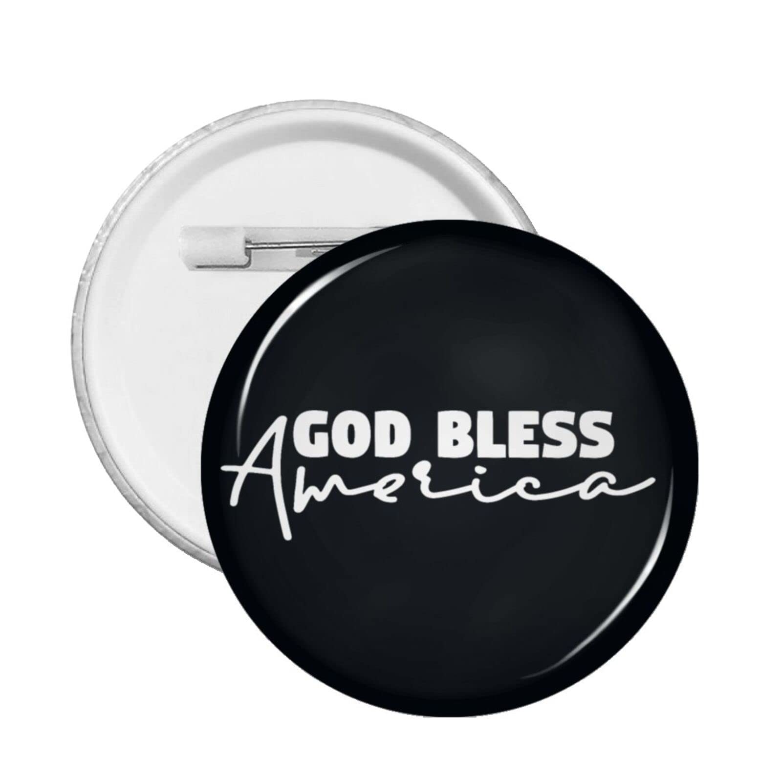 God Bless America Button Pins - Round Badges for Men & Women - 1PC - for Jackets & Bags