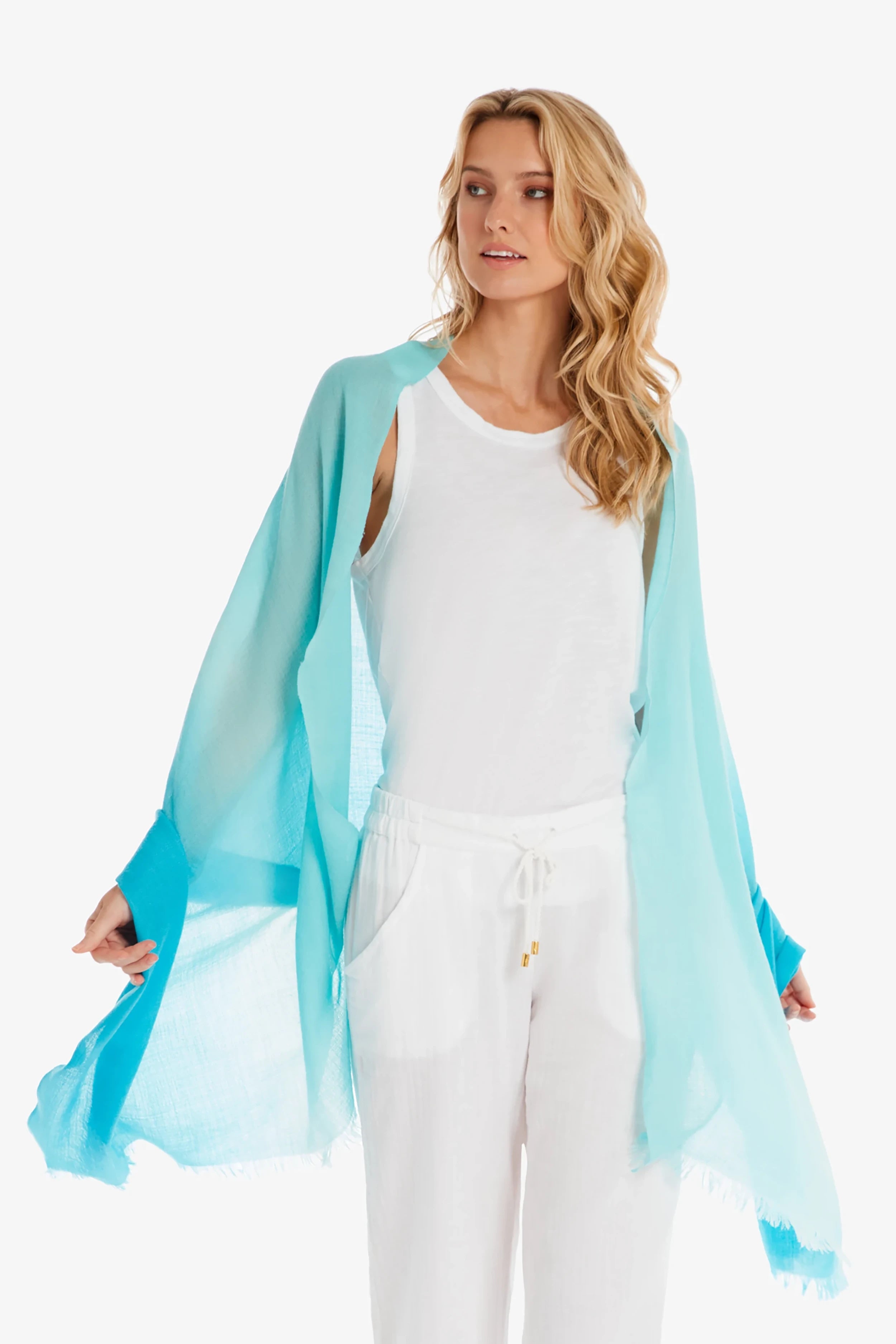 Essential Wrap - Soft & Stylish Sky Blue Scarf for Women - Perfect for Travel, Work & Casual Outfits