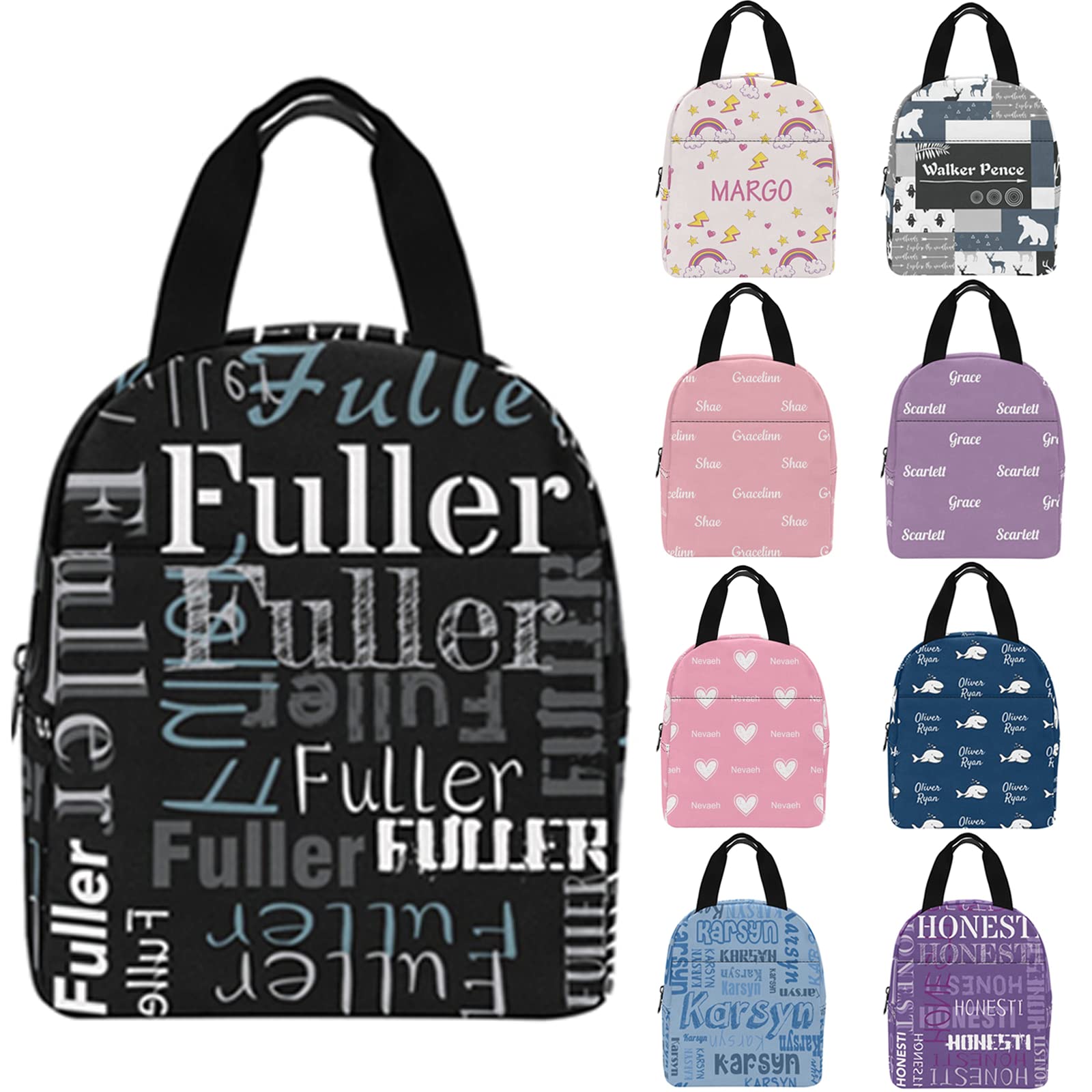 Custom Insulated Lunch Box for Women & Men - Personalized Reusable Thermal Lunch Bag with Pocket - Perfect for Office, School, Picnics & Outdoor Activities
