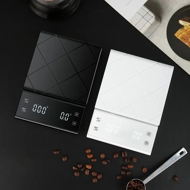 ANYCO Anygleam Digital Coffee Scale 3kg Capacity - Precise Weighing for Coffee Brewing, Baking & Kitchen Use (Black) - Perfect for Baristas, Home Brewers & Cooking Enthusiasts