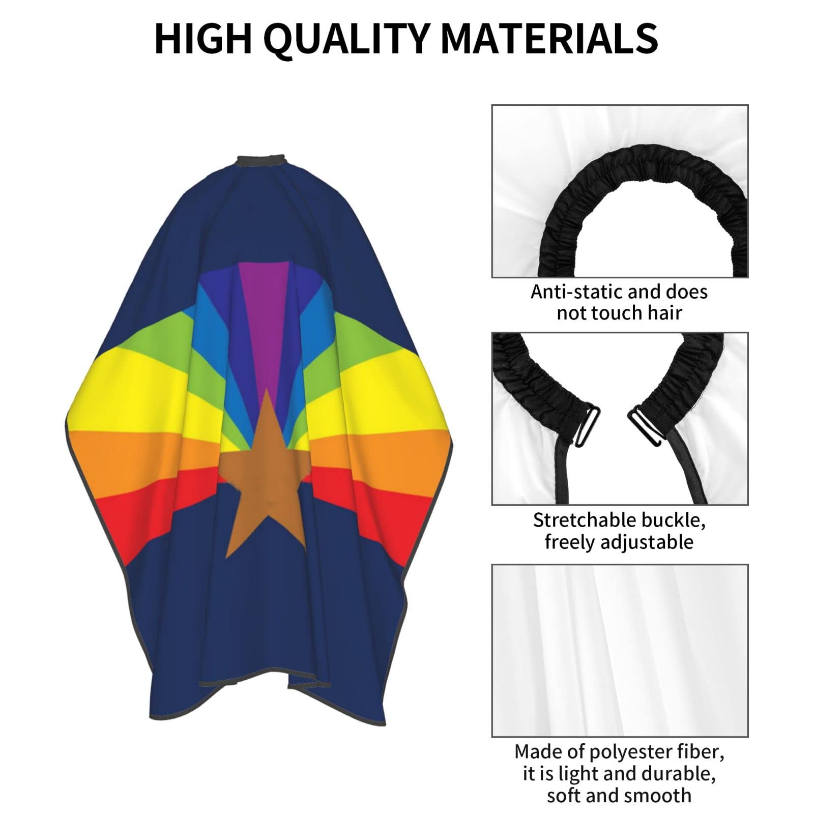 Professional Hair Cutting Barber Cape - Waterproof & Adjustable for Hairdressing & Styling - LGBT Arizona Flag Gay Pride Design - Perfect for Salons, Barbershops & Home Use