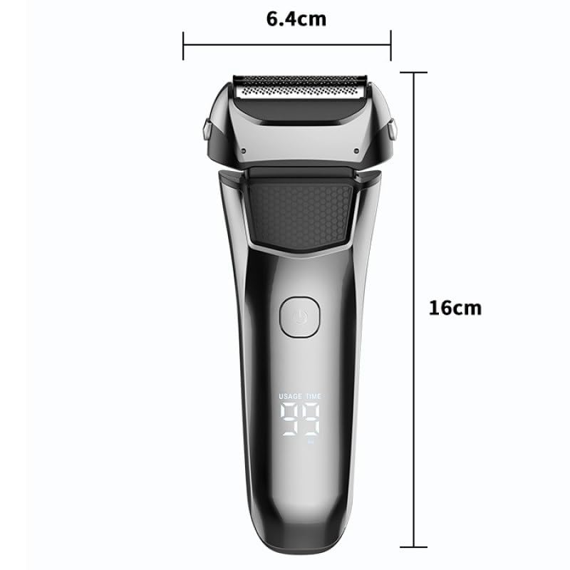 Best Electric Razors for Men - Rechargeable Wet & Dry Shaver with LCD Display, 3-Blade Beard Trimmer & Bald Head Shaver - Perfect for Travel, Home & Gym Use