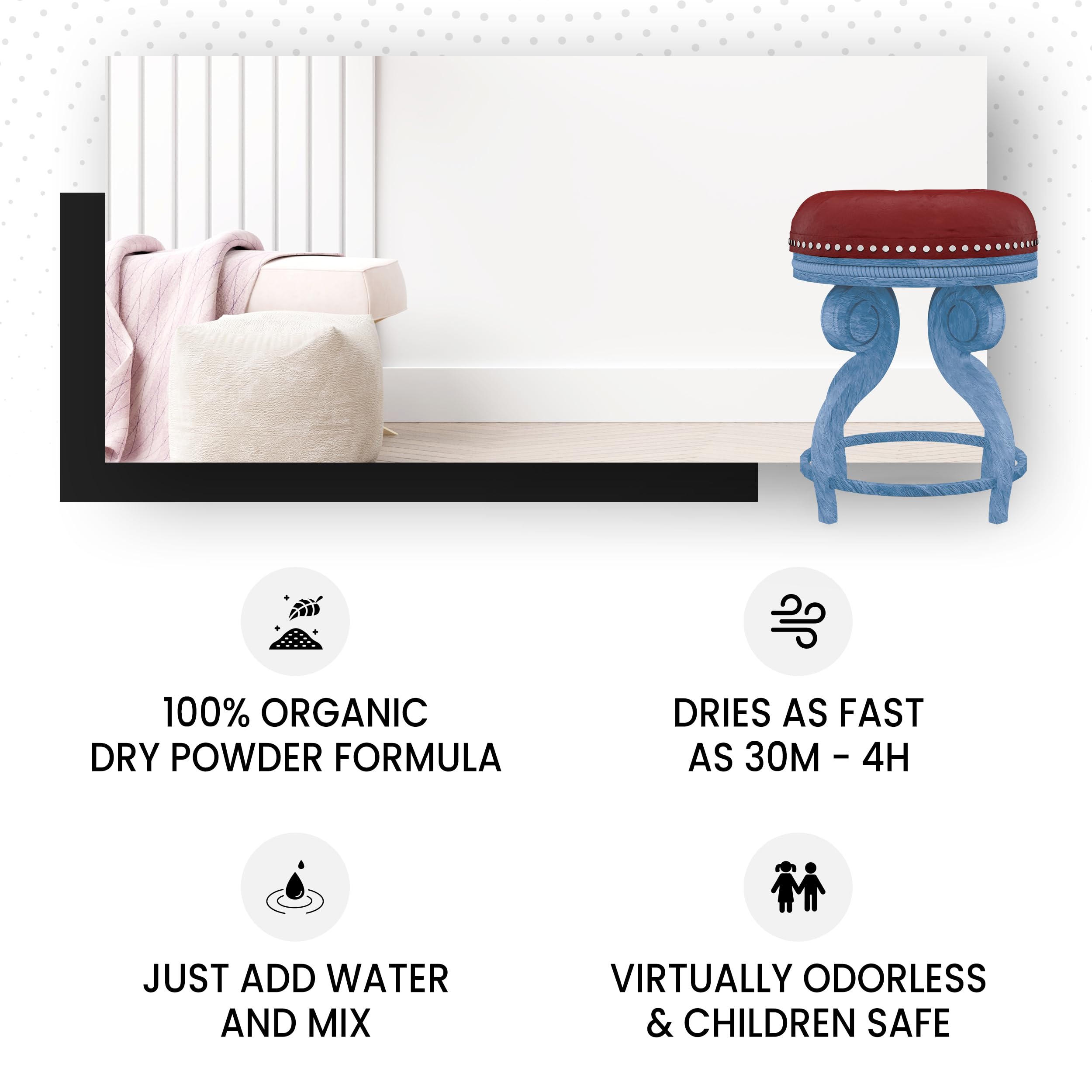 Real Milk Paint LLC Faded Denim Sample - Premium Chalk Style Paint for Furniture & DIY Projects | Perfect for Shabby Chic Decor, Cabinets & Home Restoration
