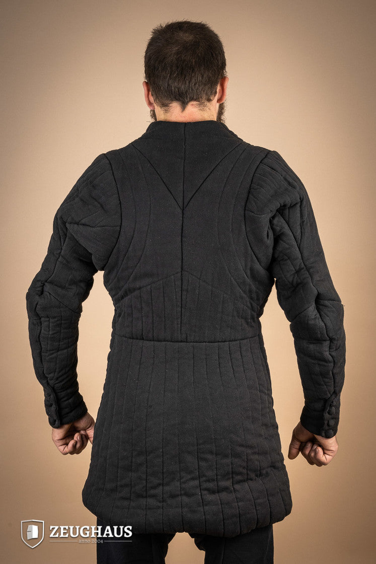 14th Century Medieval Gambeson Armor - Black Historical Reenactment Costume for LARP, Cosplay & Renaissance Fairs